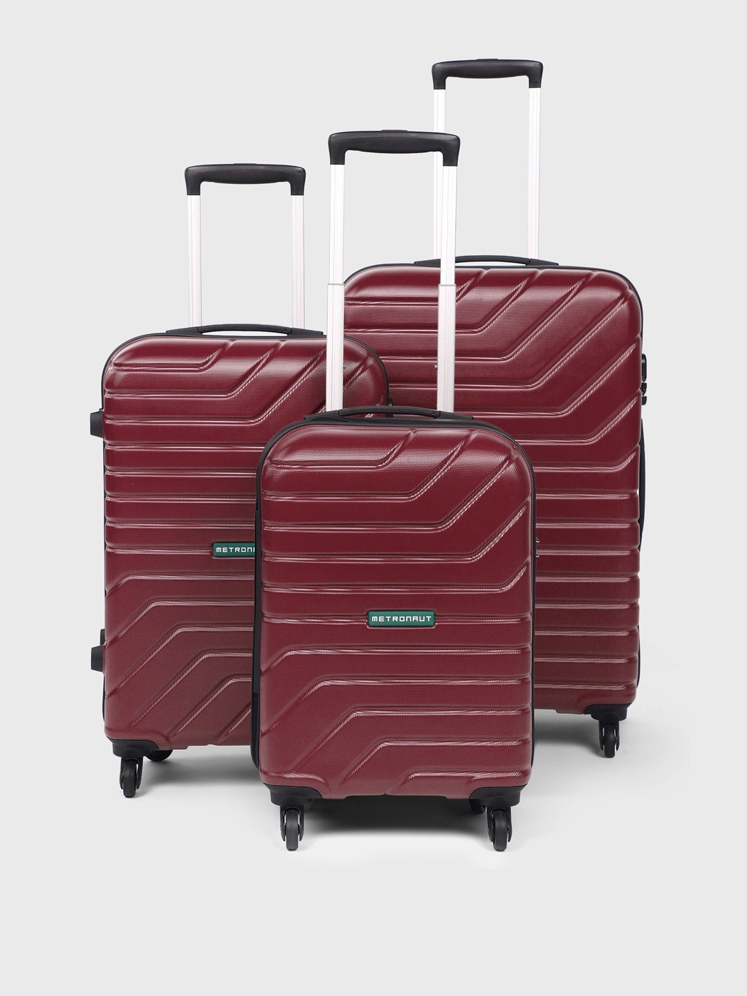 Metronaut Set of 3 Textured Hard Trolley Suitcases - Cabin, Medium & Large, Burgundy
Metronaut Set of 3 Textured Hard Trolley Suitcases - Cabin, Medium & Large, Burgundy