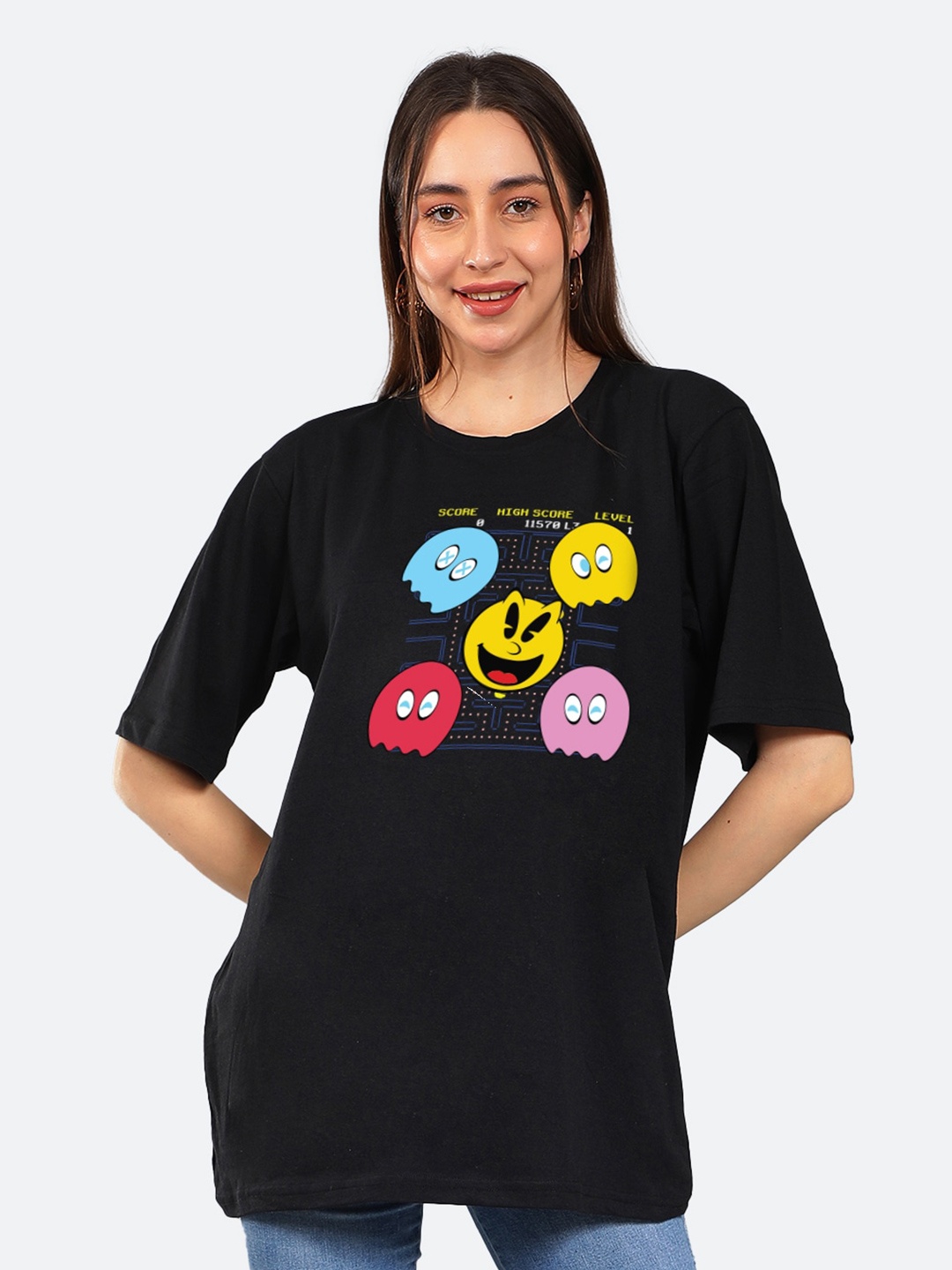 Mad Over Print Graphic Printed Drop-Shoulder Sleeves Cotton Oversized Fit T-shirt, Black
Mad Over Print Graphic Printed Drop-Shoulder Sleeves Cotton Oversized Fit T-shirt, Black
