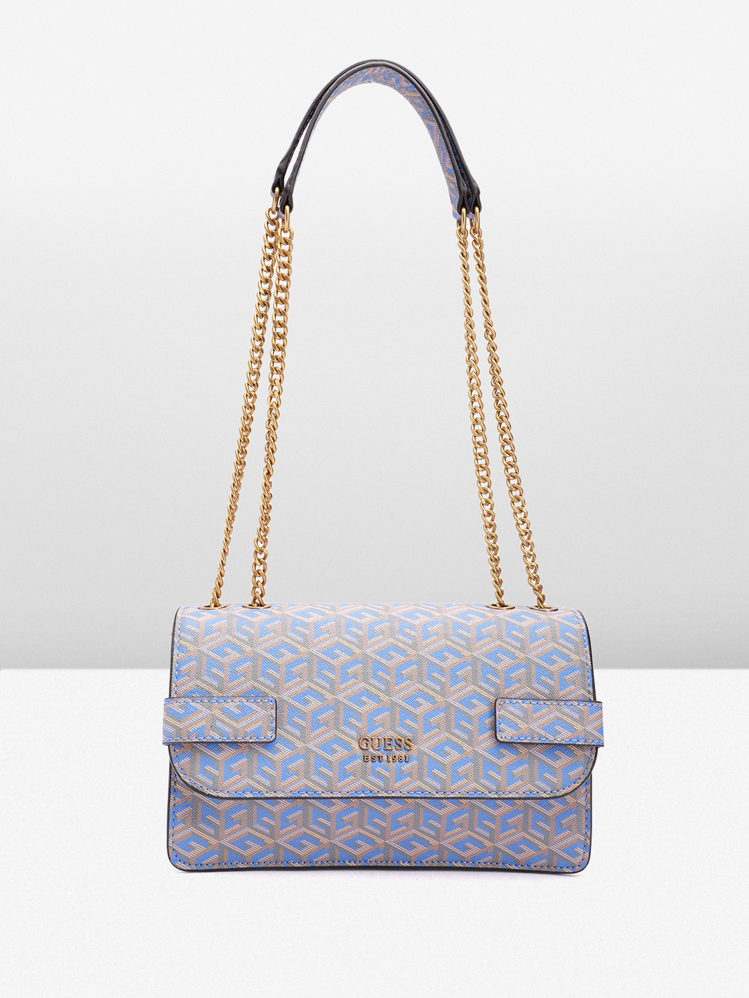 GUESS Women Brand Logo Printed Structured Foldover Sling Bag, Blue
GUESS Women Brand Logo Printed Structured Foldover Sling Bag, Blue