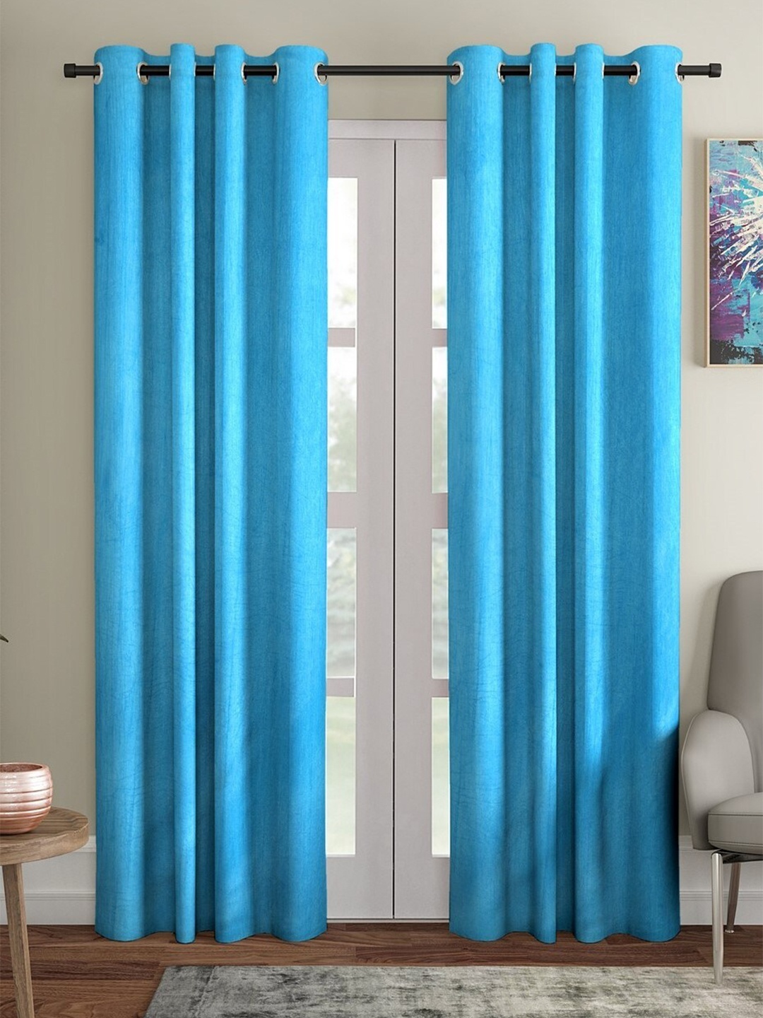 Home Sizzler Turquoise Blue & Silver-Toned 2 Pieces Solid Black Out Long Door Curtain
Home Sizzler Turquoise Blue & Silver-Toned 2 Pieces Solid Black Out Long Door Curtain