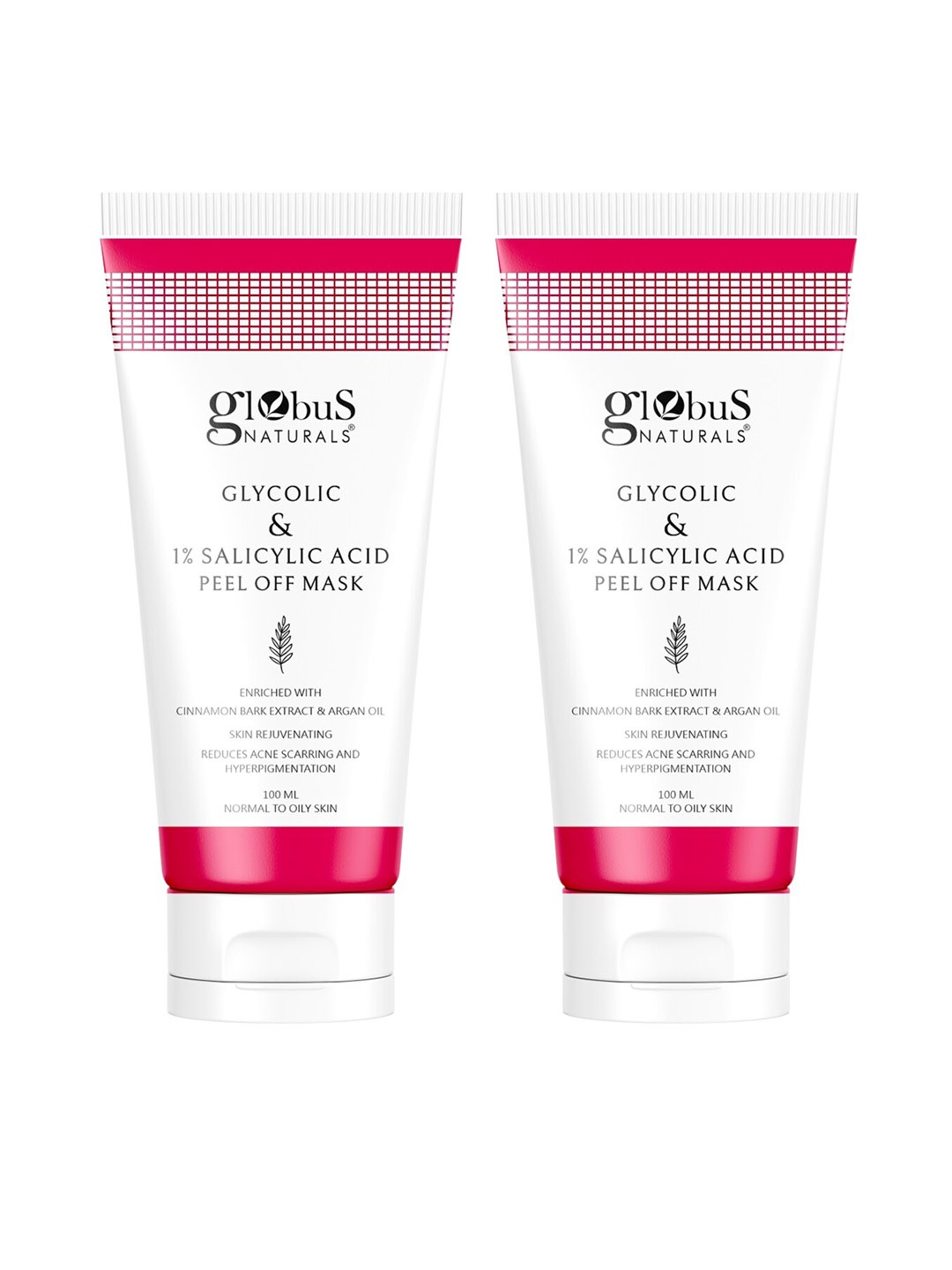 Globus naturals Set Of 2 Glycolic & 1% Saliyclic Acid Anti Acne Peel Off Mask 100 g Each, White
Globus naturals Set Of 2 Glycolic & 1% Saliyclic Acid Anti Acne Peel Off Mask 100 g Each, White