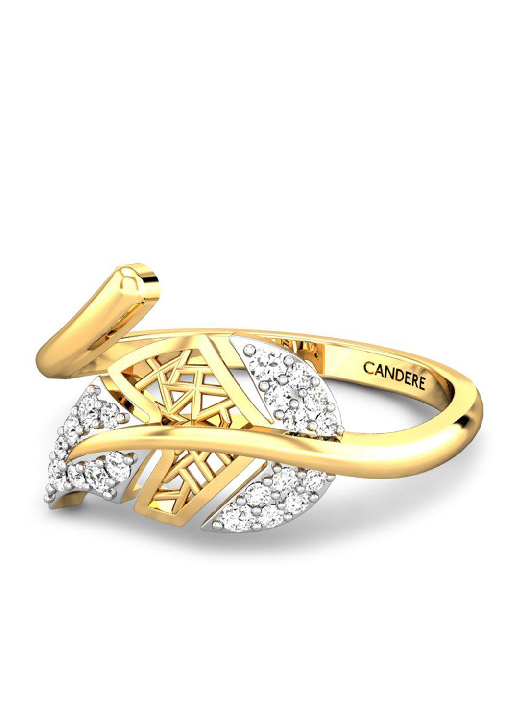CANDERE A KALYAN JEWELLERS COMPANY Cubic Zirconia-Studded 18KT Gold Finger Ring-2.35gm
CANDERE A KALYAN JEWELLERS COMPANY Cubic Zirconia-Studded 18KT Gold Finger Ring-2.35gm