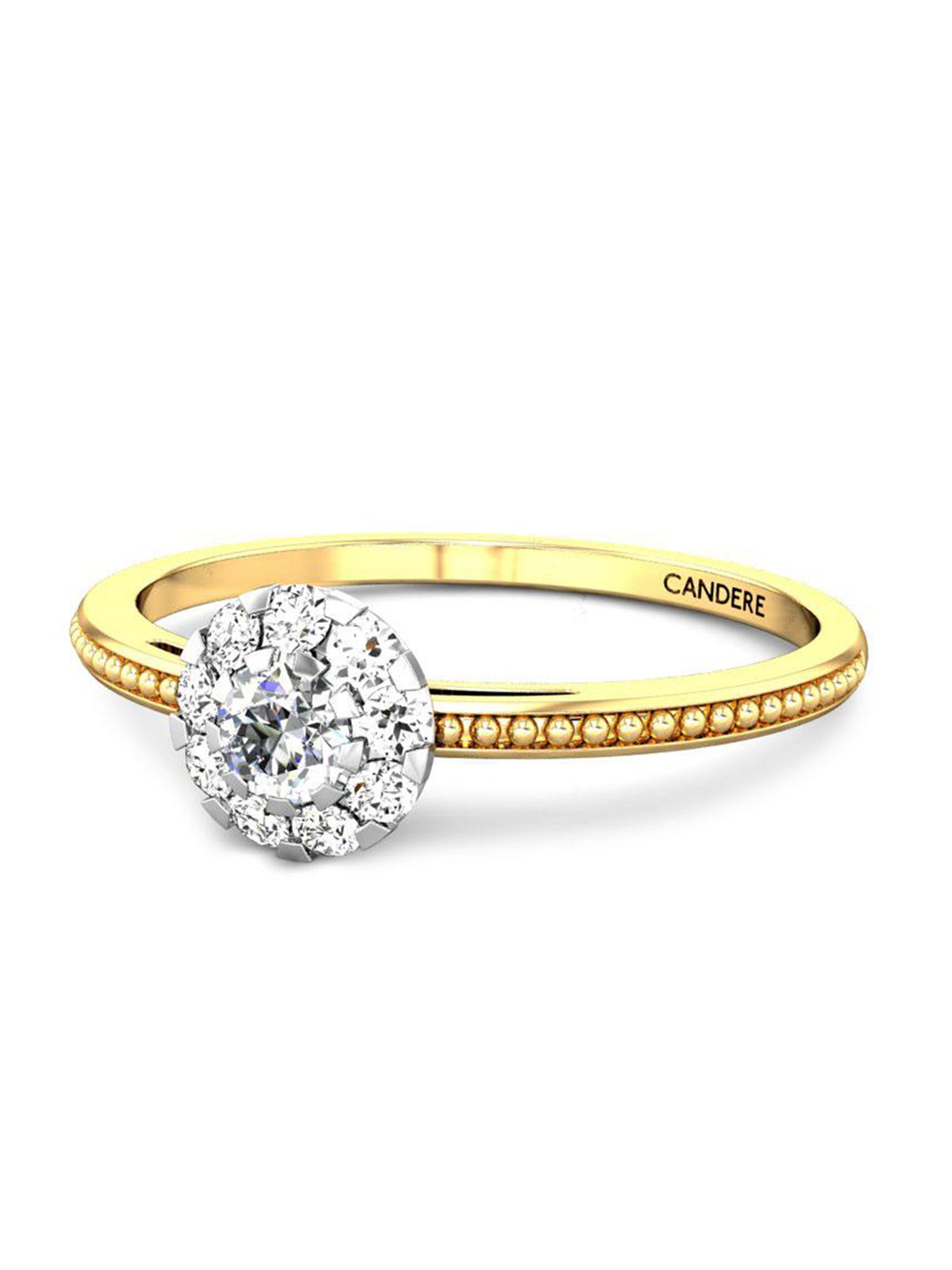 CANDERE A KALYAN JEWELLERS COMPANY Cubic Zirconia Studded 14KT Gold Finger Ring-1.41gm
CANDERE A KALYAN JEWELLERS COMPANY Cubic Zirconia Studded 14KT Gold Finger Ring-1.41gm