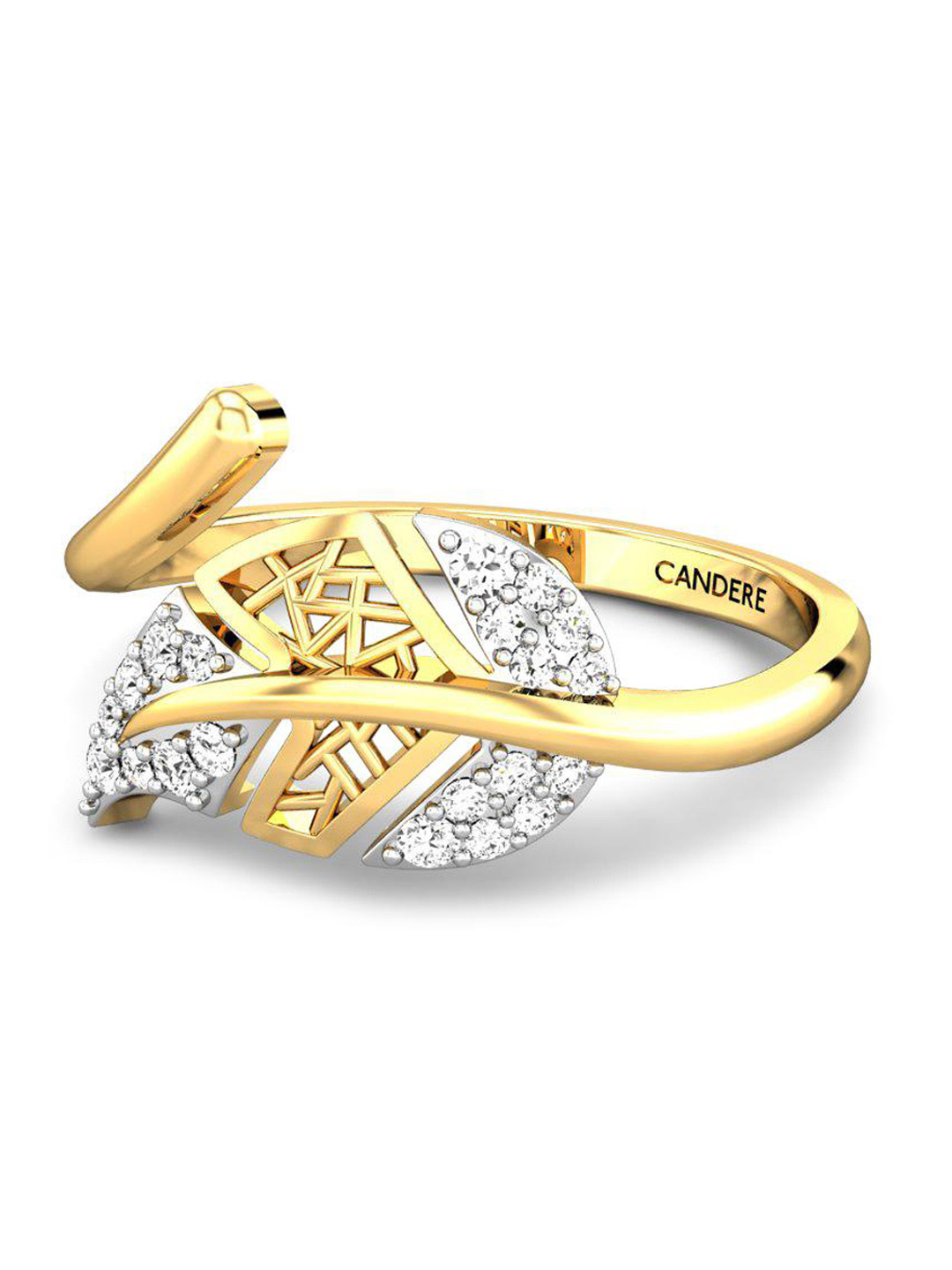 CANDERE A KALYAN JEWELLERS COMPANY Cubic Zirconia Studded 14KT Gold Finger Ring-1.82gm
CANDERE A KALYAN JEWELLERS COMPANY Cubic Zirconia Studded 14KT Gold Finger Ring-1.82gm