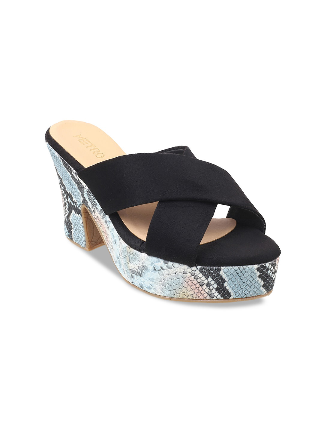 Metro Textured Open Toe Platform Heels, Black
Metro Textured Open Toe Platform Heels, Black