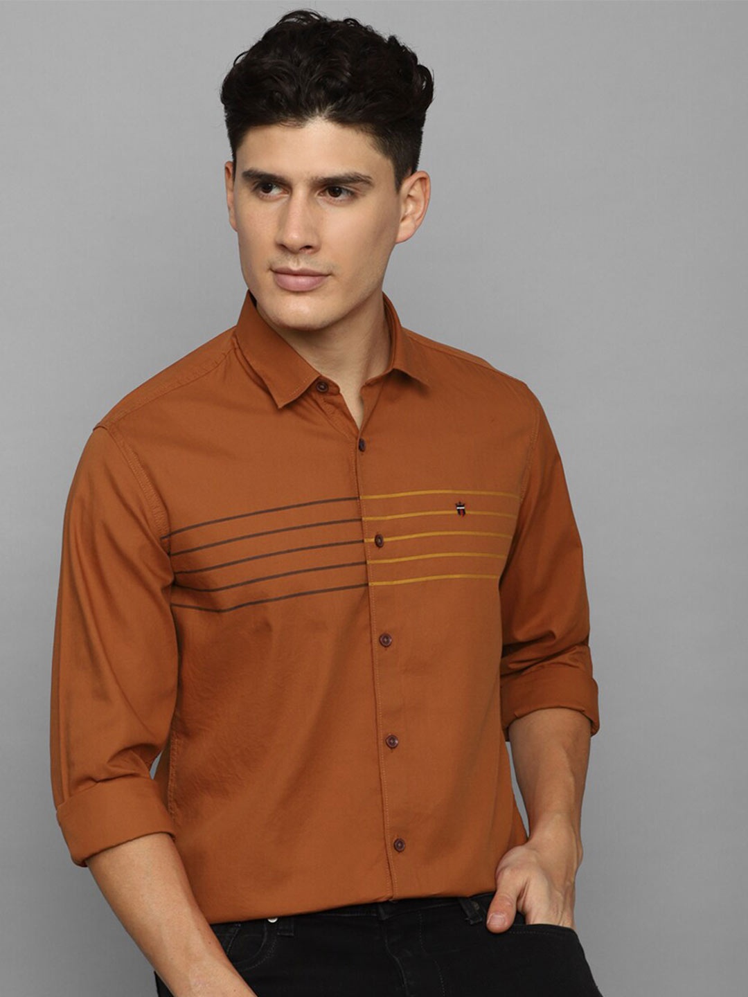 Louis Philippe Sport Horizontal Striped Spread Collar Pure Cotton Slim Fit Casual Shirt, Rust
Louis Philippe Sport Horizontal Striped Spread Collar Pure Cotton Slim Fit Casual Shirt, Rust