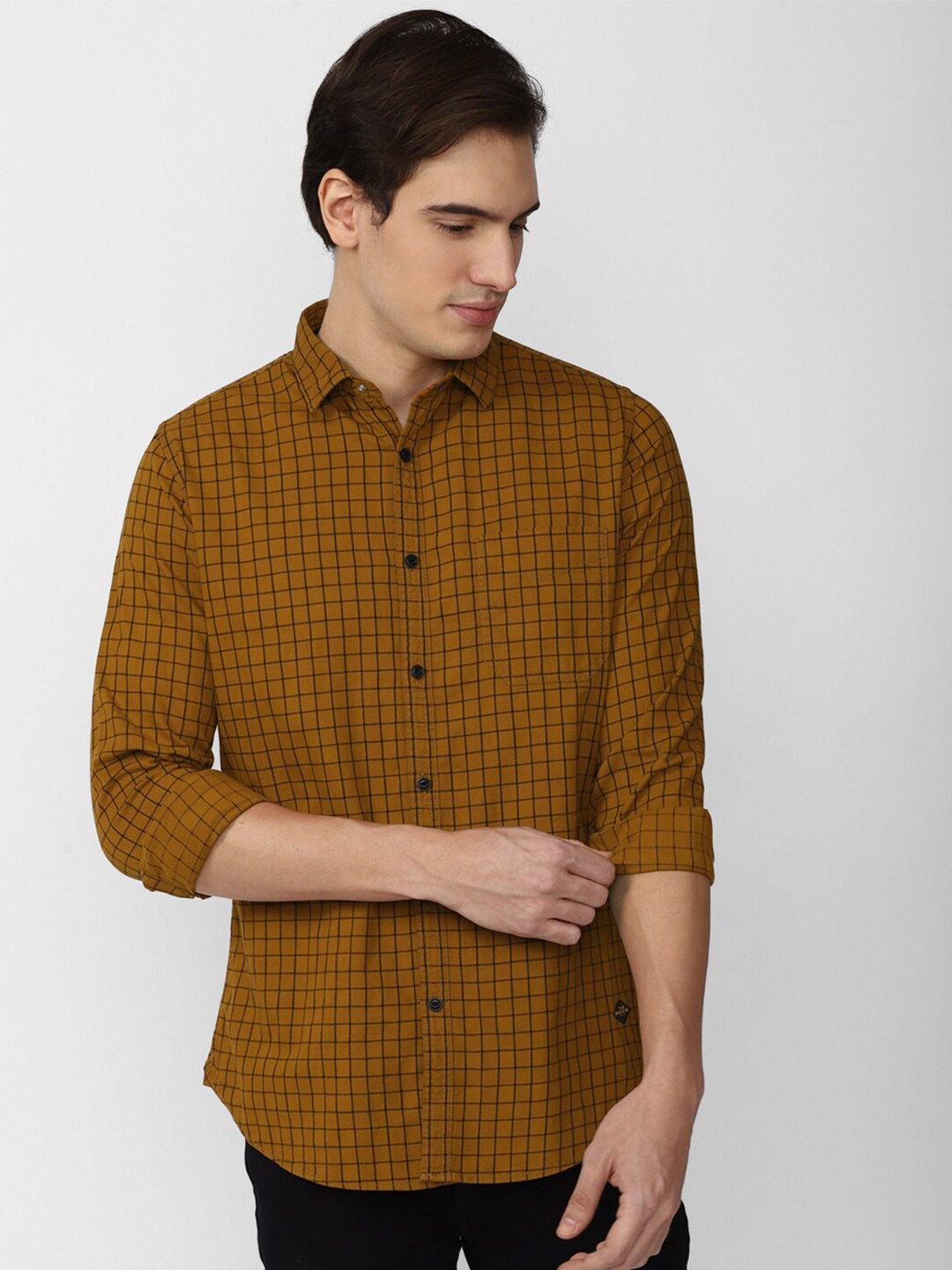 VAN HEUSEN DENIM LABS Slim Fit Windowpane Checks Pure Cotton Casual Shirt, Mustard
VAN HEUSEN DENIM LABS Slim Fit Windowpane Checks Pure Cotton Casual Shirt, Mustard