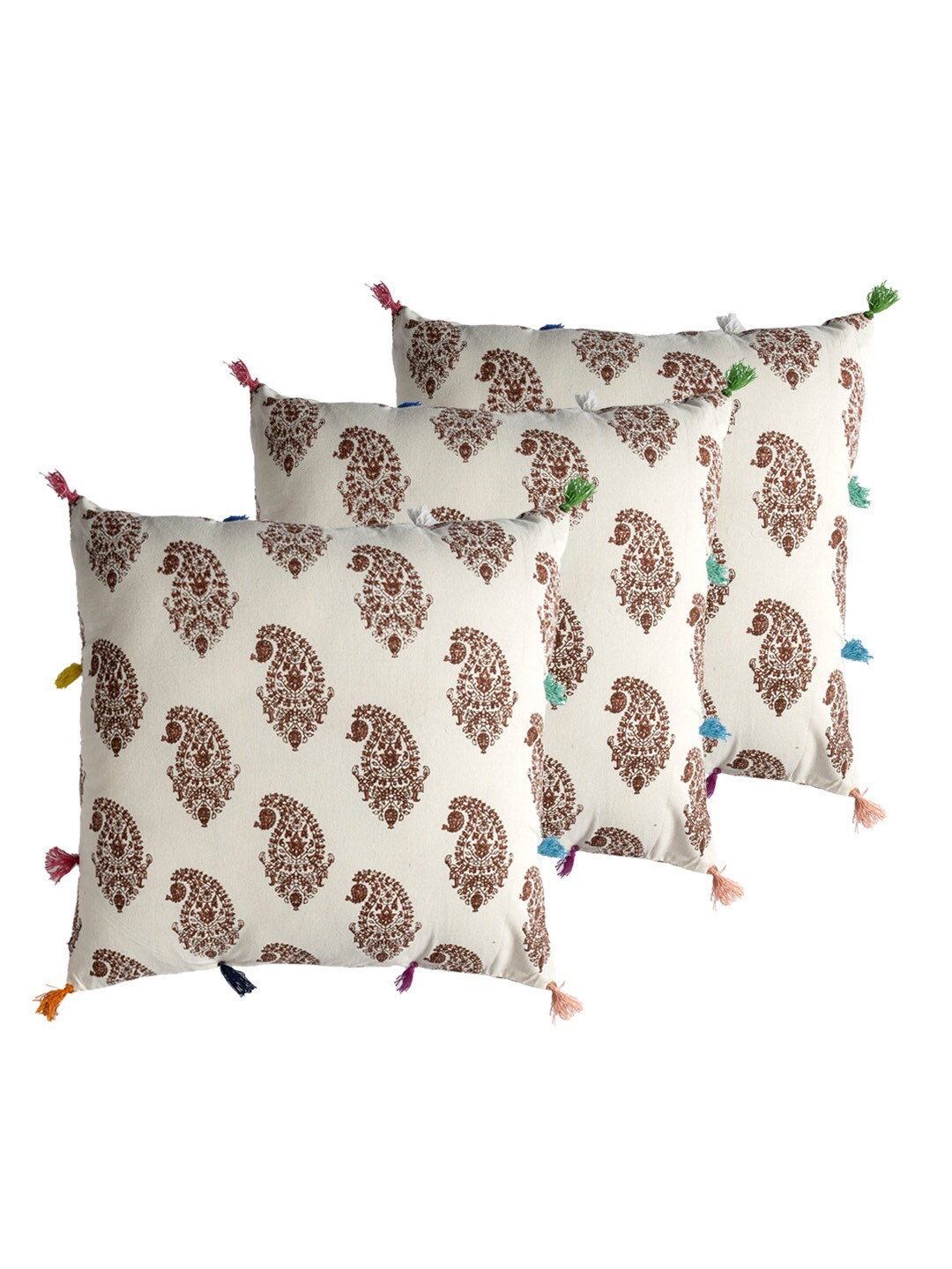 Contrast Living Cream-Coloured & Brown 3 Pieces Ethnic Motifs Square Cotton Cushion Covers
Contrast Living Cream-Coloured & Brown 3 Pieces Ethnic Motifs Square Cotton Cushion Covers