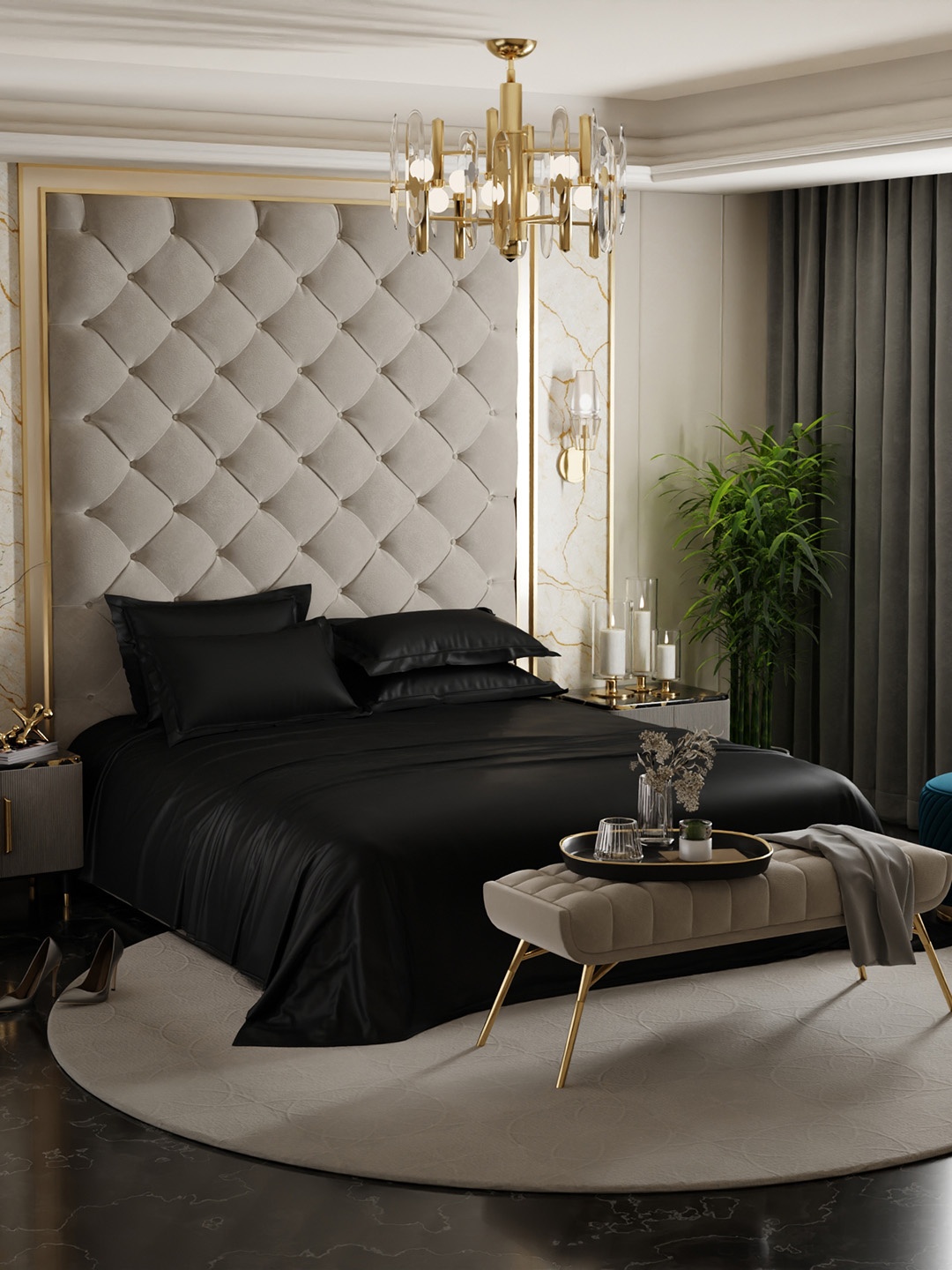 Stoa Paris Date Night Collection Black 300 TC Super King Satin Bedsheet 4 Pillow Covers
Stoa Paris Date Night Collection Black 300 TC Super King Satin Bedsheet 4 Pillow Covers