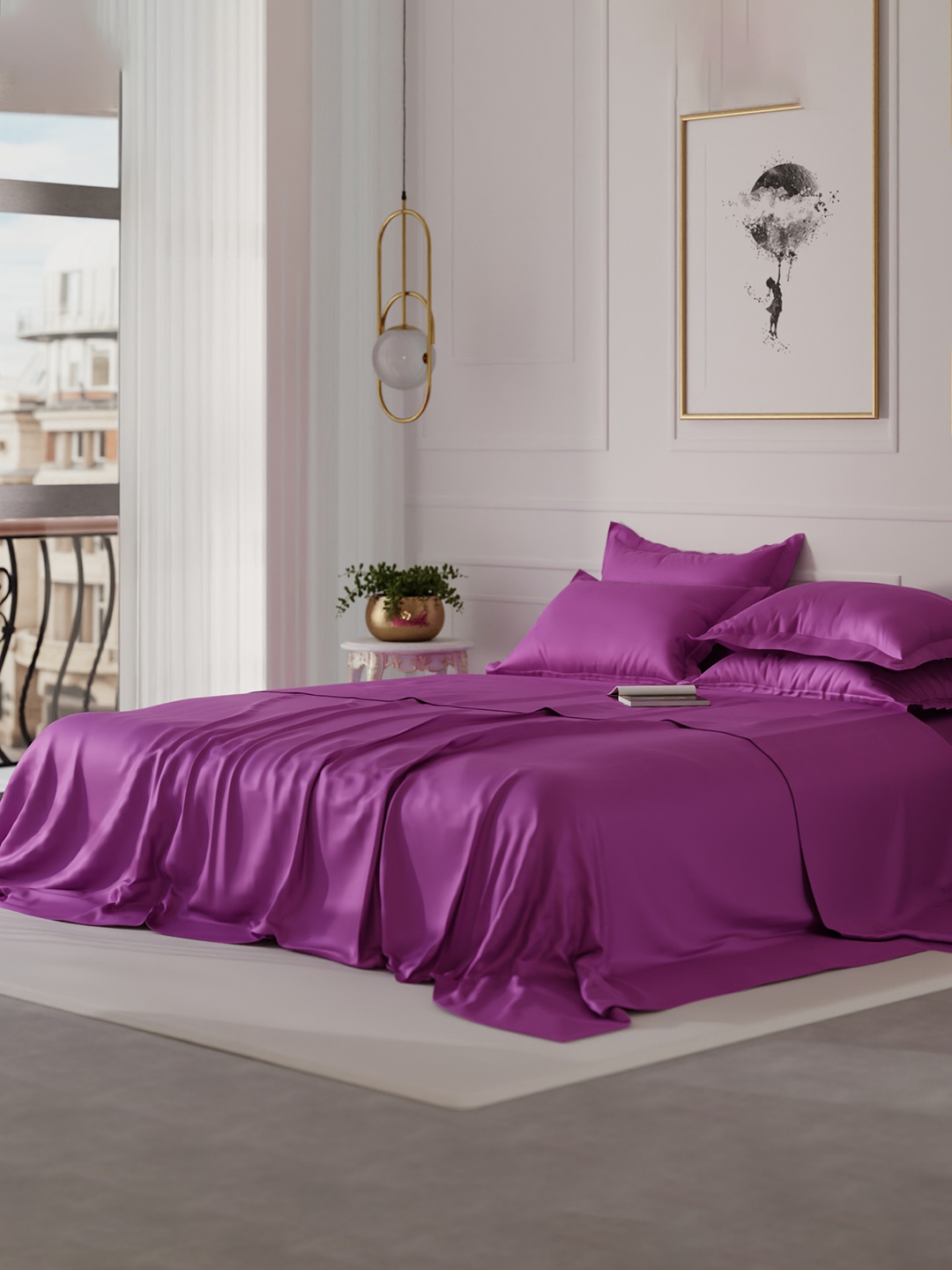 Stoa Paris Date Night Collection Purple 300 TC Super King Bedsheet With 4 Pillow Covers
Stoa Paris Date Night Collection Purple 300 TC Super King Bedsheet With 4 Pillow Covers