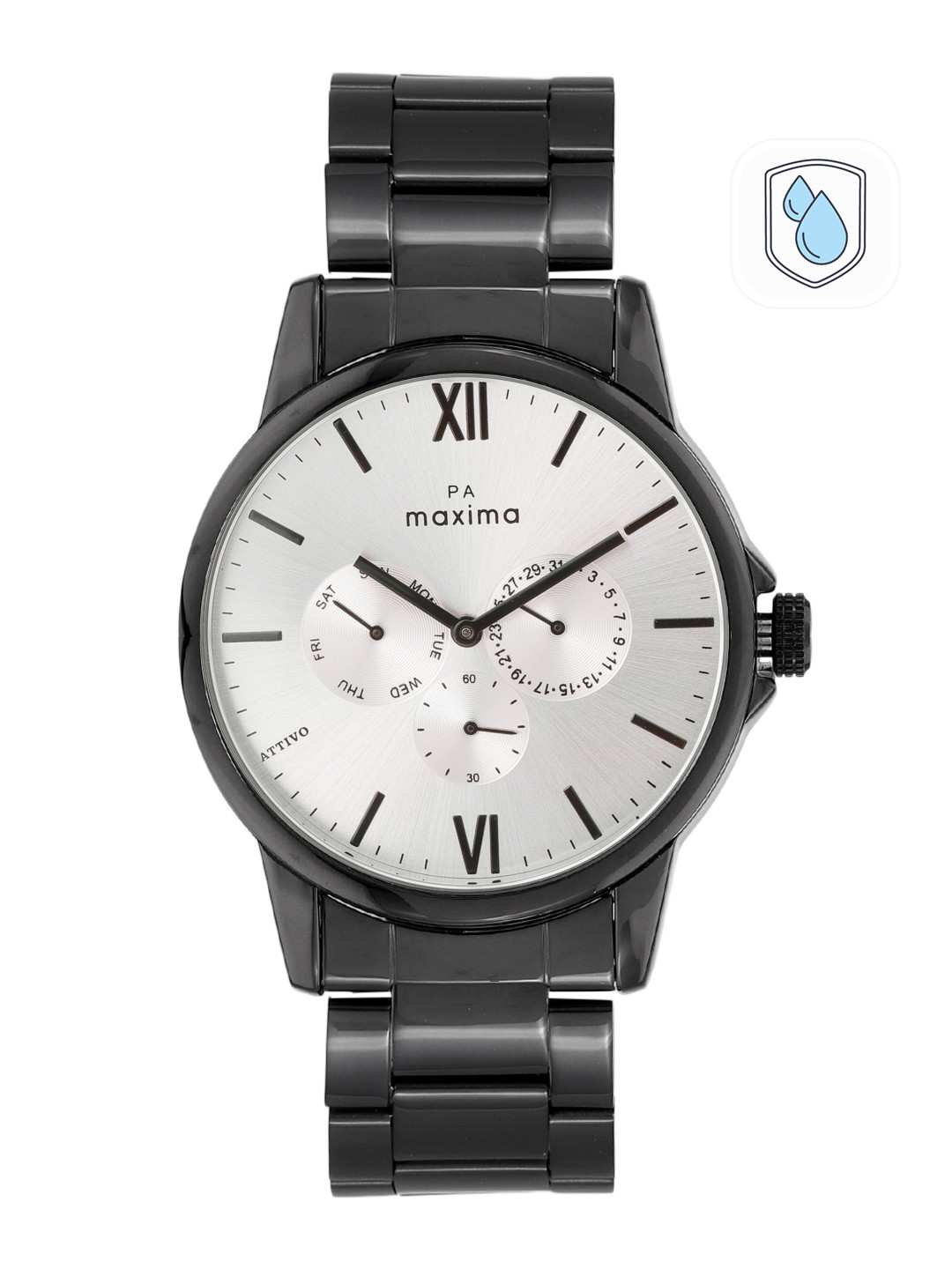 maxima Attivo Men Multi Function Watch 65253CMGF, Silver 
maxima Attivo Men Multi Function Watch 65253CMGF, Silver