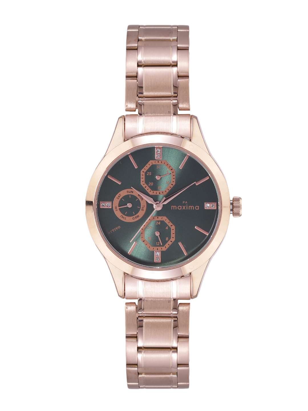 maxima Women Brass Dial Bracelet Style Straps Analogue Multi Function Watch 67482CMLR, Green
maxima Women Brass Dial Bracelet Style Straps Analogue Multi Function Watch 67482CMLR, Green