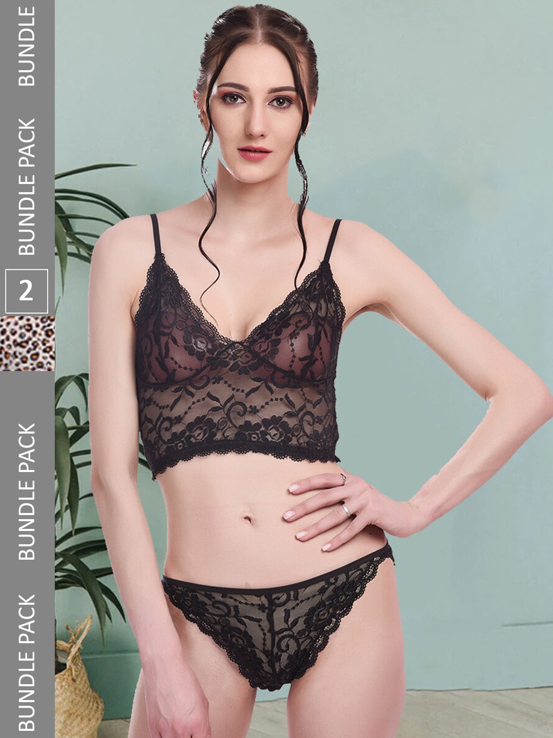 Fleurt Pack Of 2 Self-Design Lace Lingerie SetFleurt-Set-170-NEW-BK-Bikini AN-M, Black
Fleurt Pack Of 2 Self-Design Lace Lingerie SetFleurt-Set-170-NEW-BK-Bikini AN-M, Black