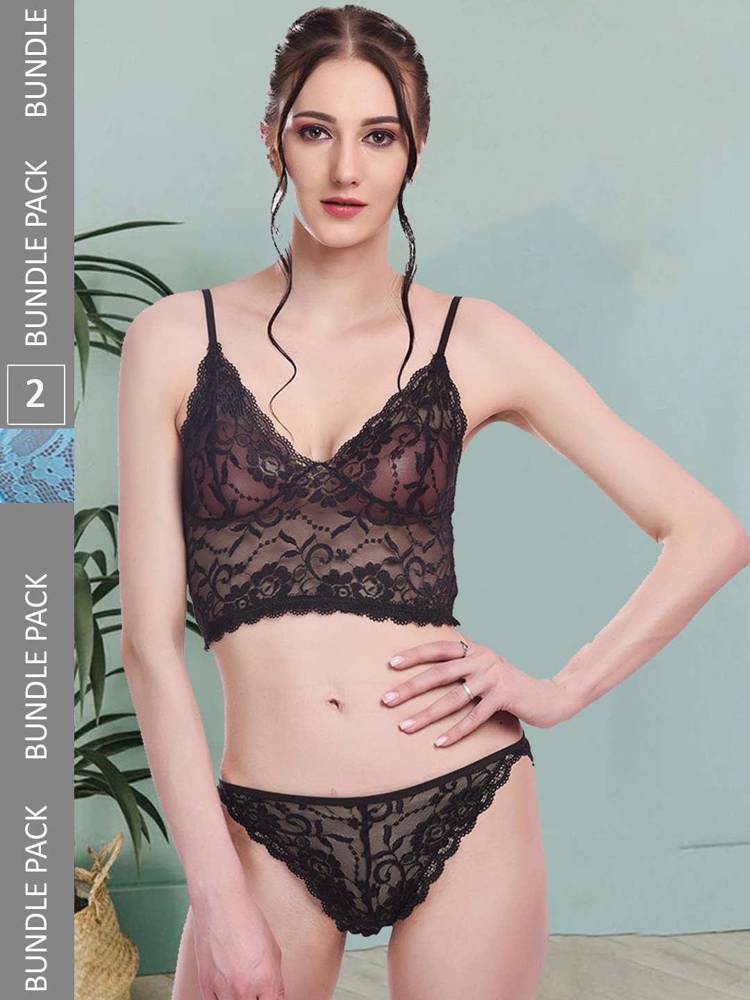 Fleurt Pack Of 2 Self-Design Lace Lingerie SetFleurt-Set-170-NEW-BK-206-S.BL-L, Black
Fleurt Pack Of 2 Self-Design Lace Lingerie SetFleurt-Set-170-NEW-BK-206-S.BL-L, Black