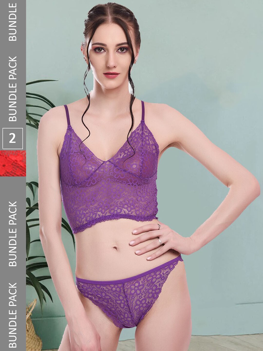 Fleurt Pack Of 2 Self-Design Laced Lingerie Set Fleurt-Set-170-NEW-PR-170-RD-L, Purple
Fleurt Pack Of 2 Self-Design Laced Lingerie Set Fleurt-Set-170-NEW-PR-170-RD-L, Purple