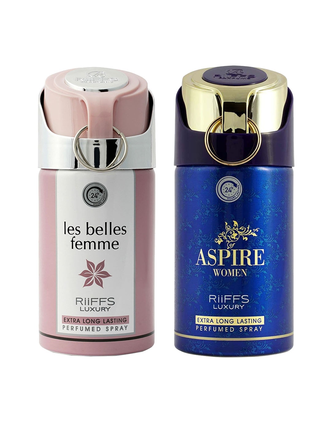 RIIFFS Women Set of 2 Premium Long Lasting Deodorant 250 ml each - Les Belles & Aspire, Blue
RIIFFS Women Set of 2 Premium Long Lasting Deodorant 250 ml each - Les Belles & Aspire, Blue