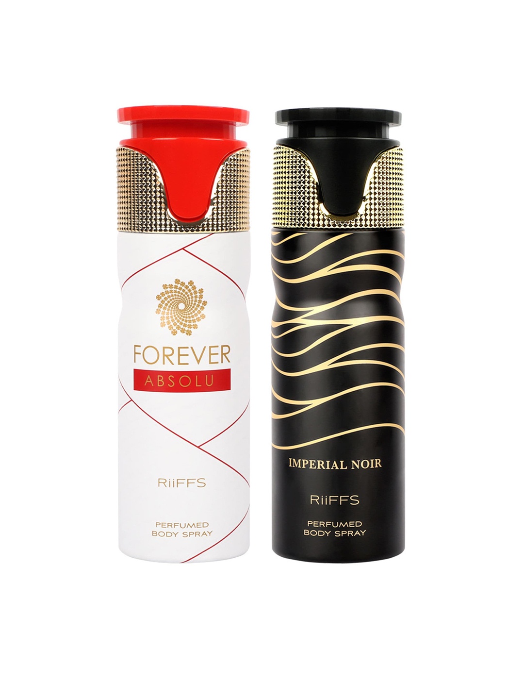 RIIFFS Set Of 2 Long Lasting Deodorant 200 ml Each - Forever Absolu & Imperial Noir, White
RIIFFS Set Of 2 Long Lasting Deodorant 200 ml Each - Forever Absolu & Imperial Noir, White