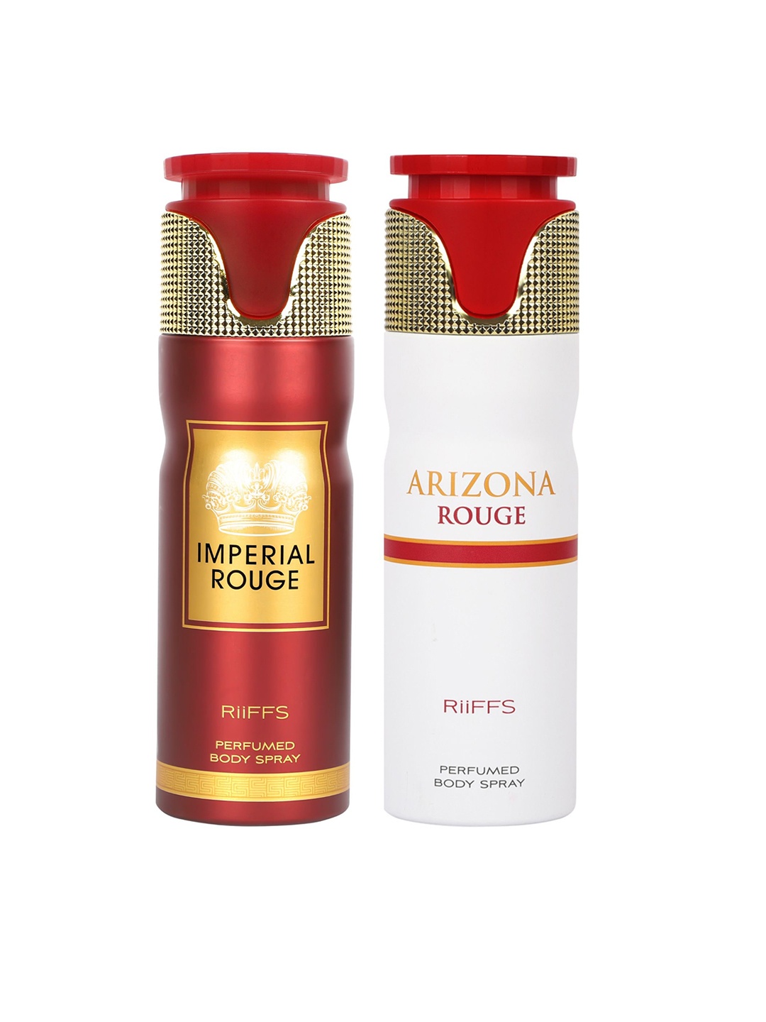 RIIFFS Women Set of 2 Long Lasting Deodorant 200 ml Each - Imperial Rouge & Arizona Rouge, Red
RIIFFS Women Set of 2 Long Lasting Deodorant 200 ml Each - Imperial Rouge & Arizona Rouge, Red