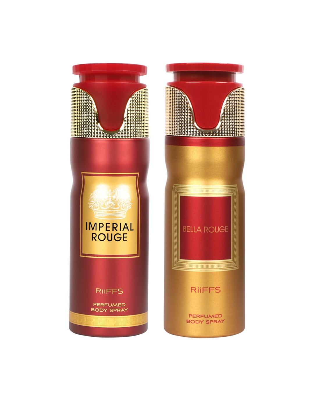 RIIFFS Women Set Of 2 Long Lasting Deodorants 200 ml Each - Imperial Rouge & Bella Rouge, Red
RIIFFS Women Set Of 2 Long Lasting Deodorants 200 ml Each - Imperial Rouge & Bella Rouge, Red