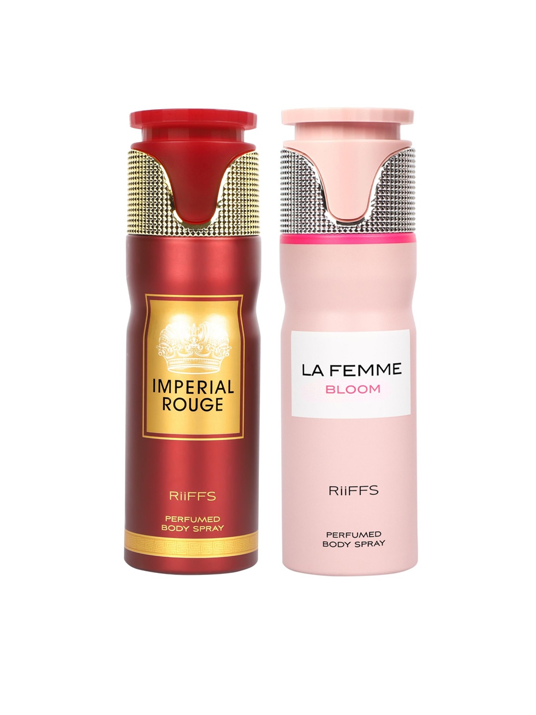 RIIFFS Women Set of 2 Long Lasting Deodorants 200ml Each - Imperial Rouge & La Femme Bloom, Red
RIIFFS Women Set of 2 Long Lasting Deodorants 200ml Each - Imperial Rouge & La Femme Bloom, Red