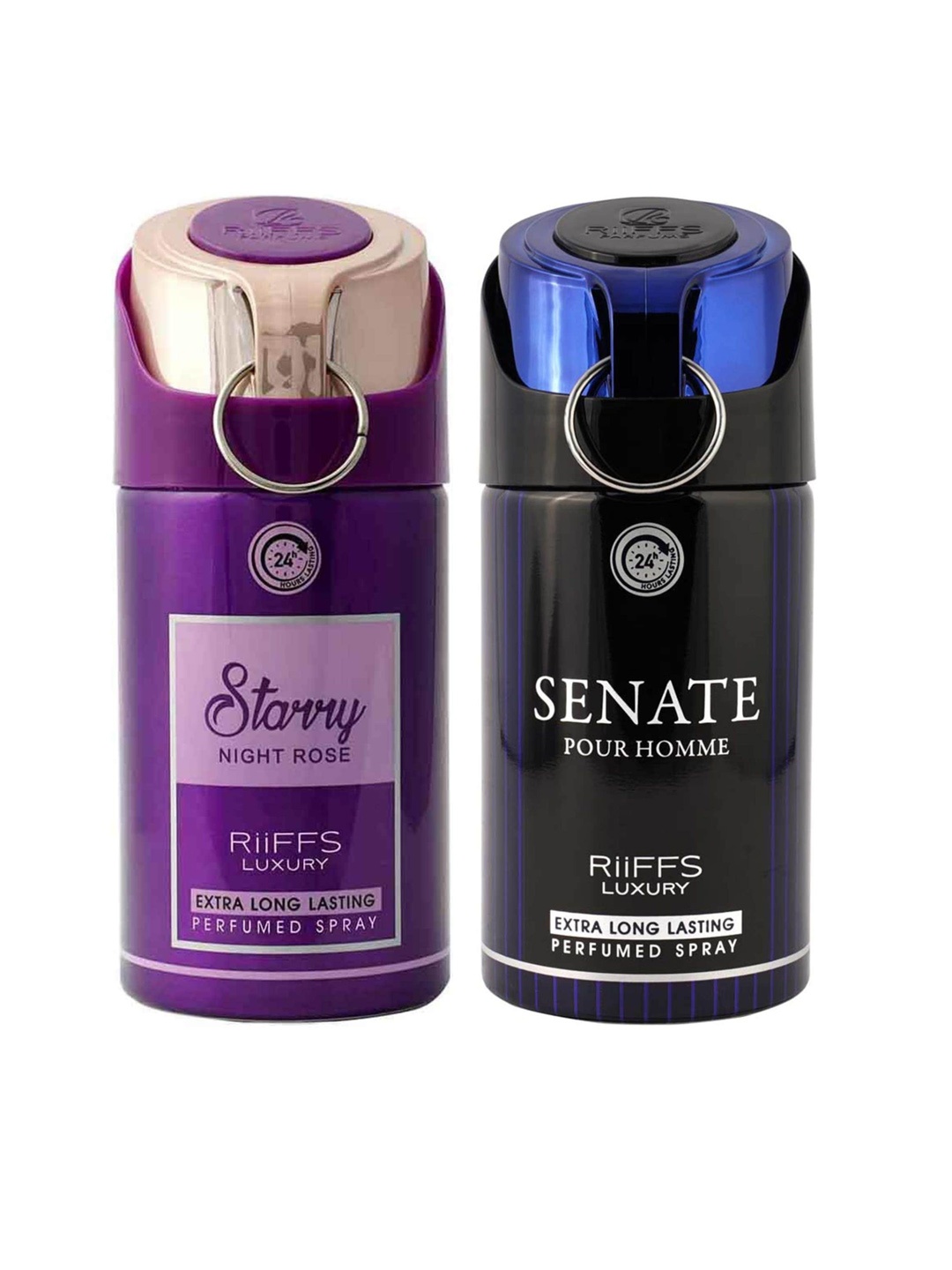 RIIFFS Set Of 2 Long-Lasting Deodorant 250ml each - Starry Night Rose & Senate, Purple
RIIFFS Set Of 2 Long-Lasting Deodorant 250ml each - Starry Night Rose & Senate, Purple