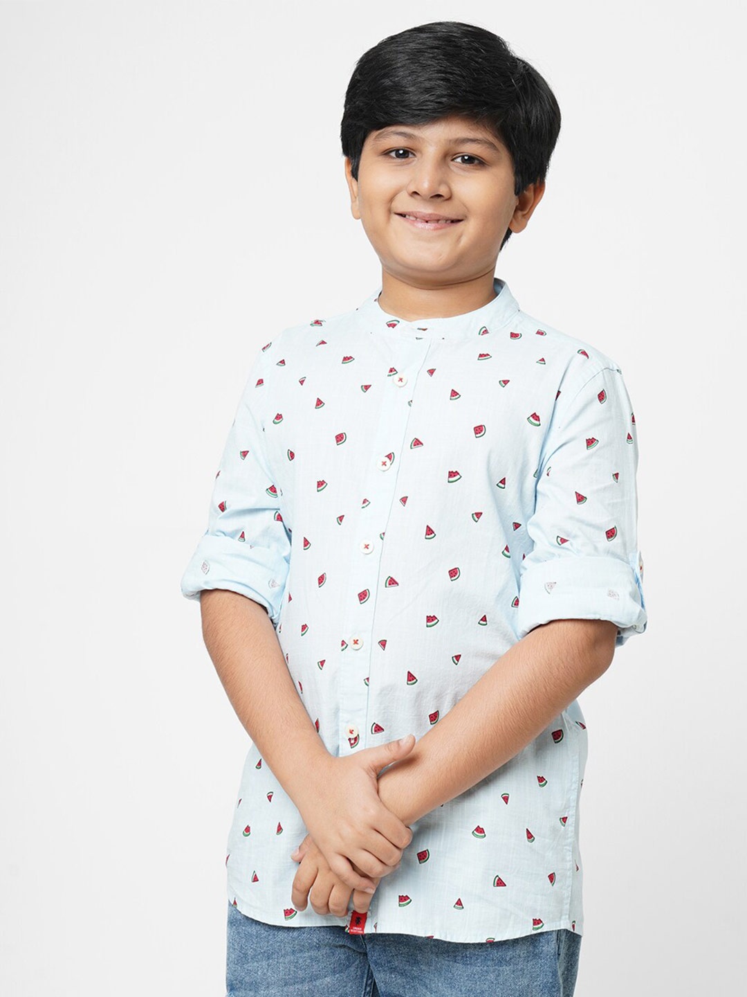 URBAN SCOTTISH Boys Conversational Printed Mandarin Collar Cotton Casual Shirt, Blue
URBAN SCOTTISH Boys Conversational Printed Mandarin Collar Cotton Casual Shirt, Blue