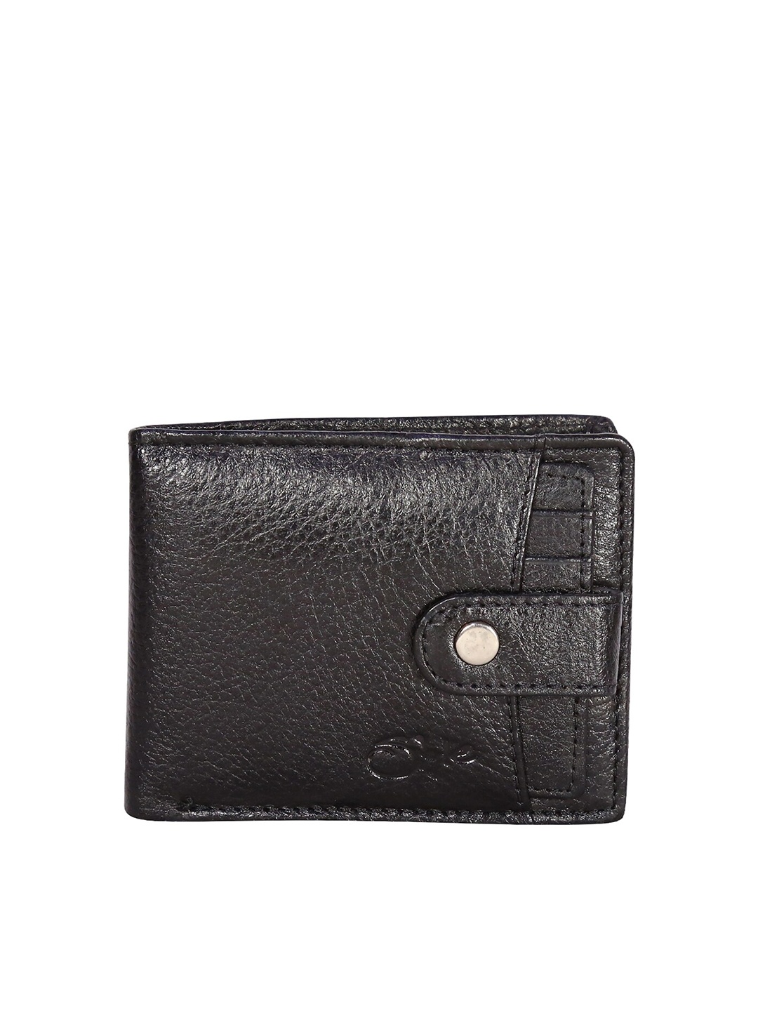 Style Shoes Men Leather Two Fold Wallet, Black