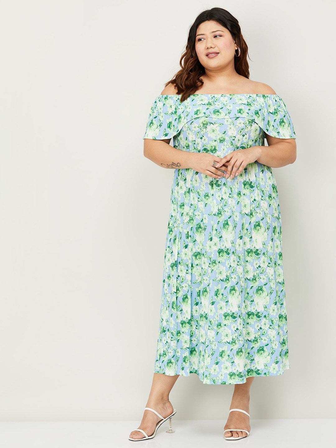 Nexus by Lifestyle Plus Size Floral Print Off-Shoulder Flared Sleeve Fit & Flare Midi Dress, Blue
Nexus by Lifestyle Plus Size Floral Print Off-Shoulder Flared Sleeve Fit & Flare Midi Dress, Blue