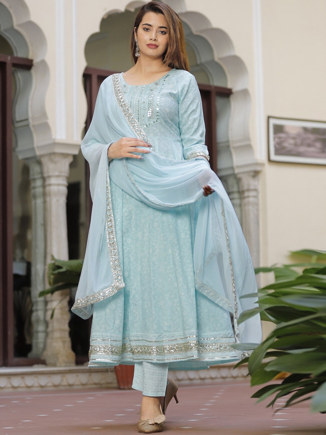 SINGNI Women Blue Ethnic Motifs Embroidered Regular Mirror Work Kurta with Trousers & With Dupatta
SINGNI Women Blue Ethnic Motifs Embroidered Regular Mirror Work Kurta with Trousers & With Dupatta