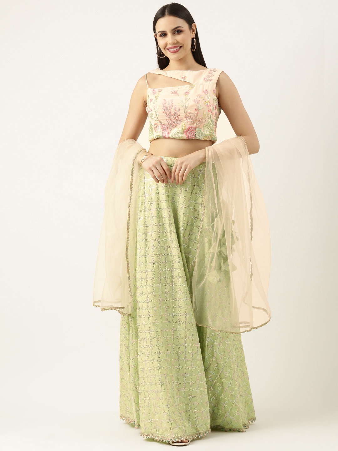 Ethnovog Embroidered Sequinned Ready to Wear Lehenga & Blouse With Dupatta, Pink
Ethnovog Embroidered Sequinned Ready to Wear Lehenga & Blouse With Dupatta, Pink