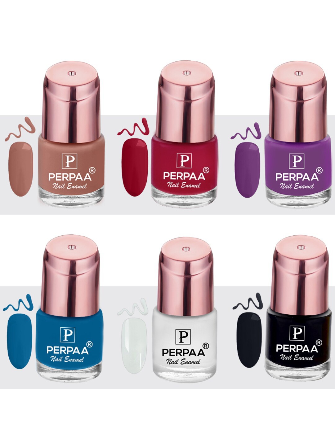 PERPAA Set of 6 Super Stay Quick-Drying Long-Lasting Gel Based Nail Polish - 6 ml each, Multi
PERPAA Set of 6 Super Stay Quick-Drying Long-Lasting Gel Based Nail Polish - 6 ml each, Multi