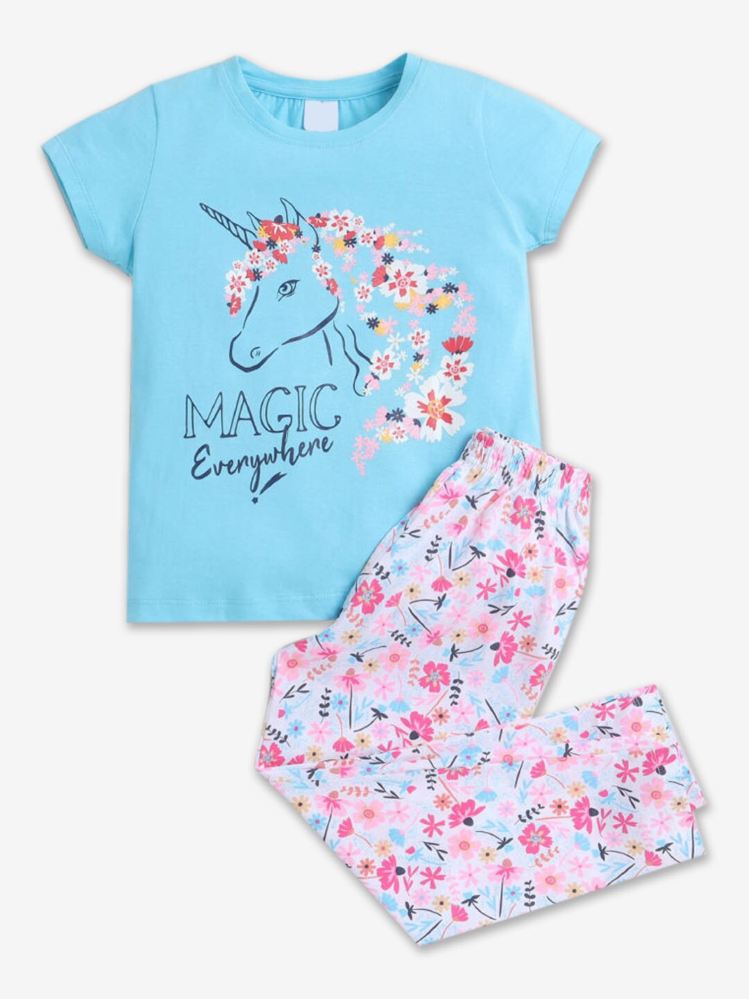 Hopscotch Girls Printed Pure Cotton Round Neck T-shirt with Trousers Clothing Set, Turquoise blue
Hopscotch Girls Printed Pure Cotton Round Neck T-shirt with Trousers Clothing Set, Turquoise blue
