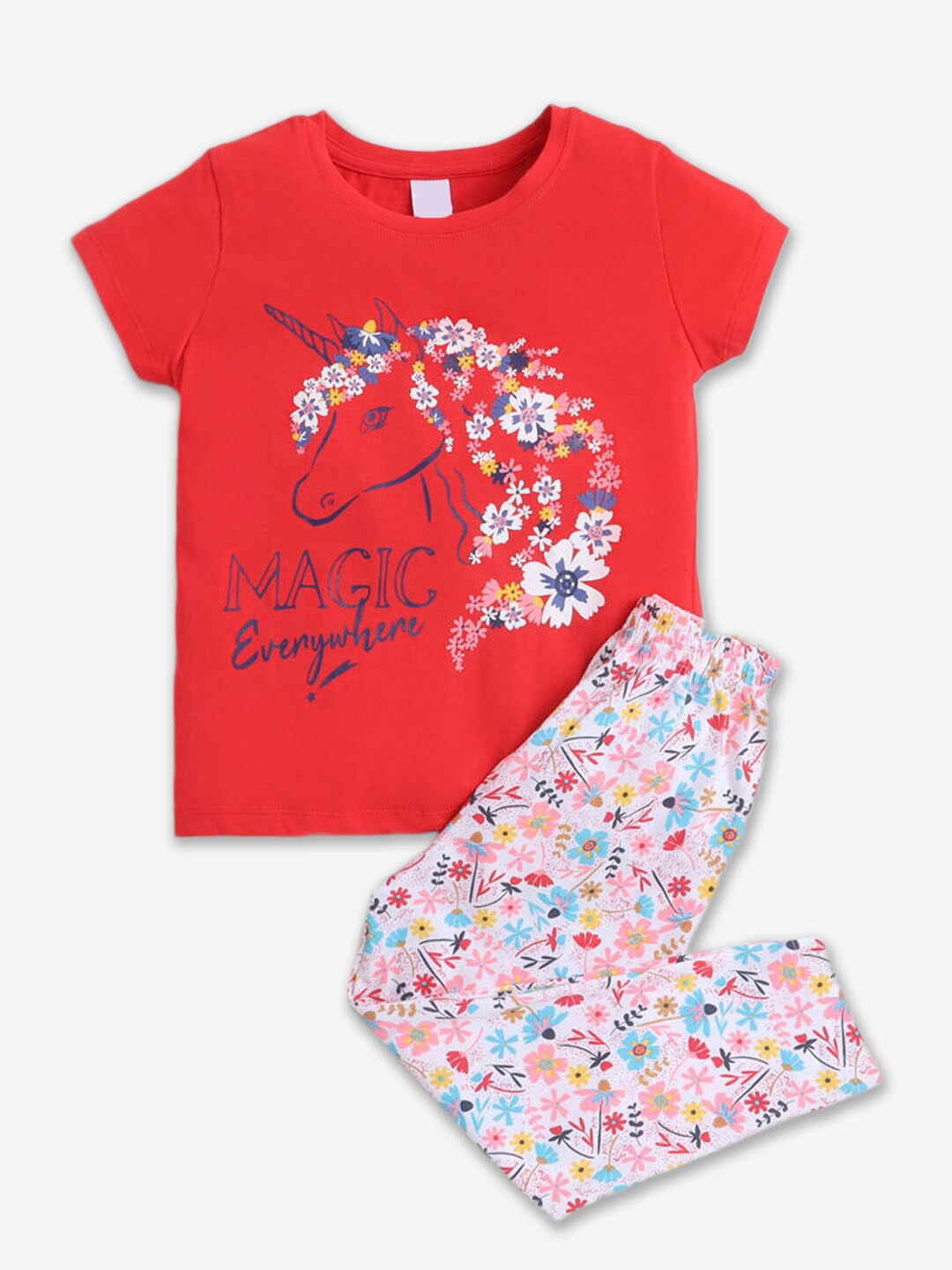 Hopscotch Girls Floral Printed Pure Cotton Round Neck T-shirt with Trousers Clothing Set, Red
Hopscotch Girls Floral Printed Pure Cotton Round Neck T-shirt with Trousers Clothing Set, Red