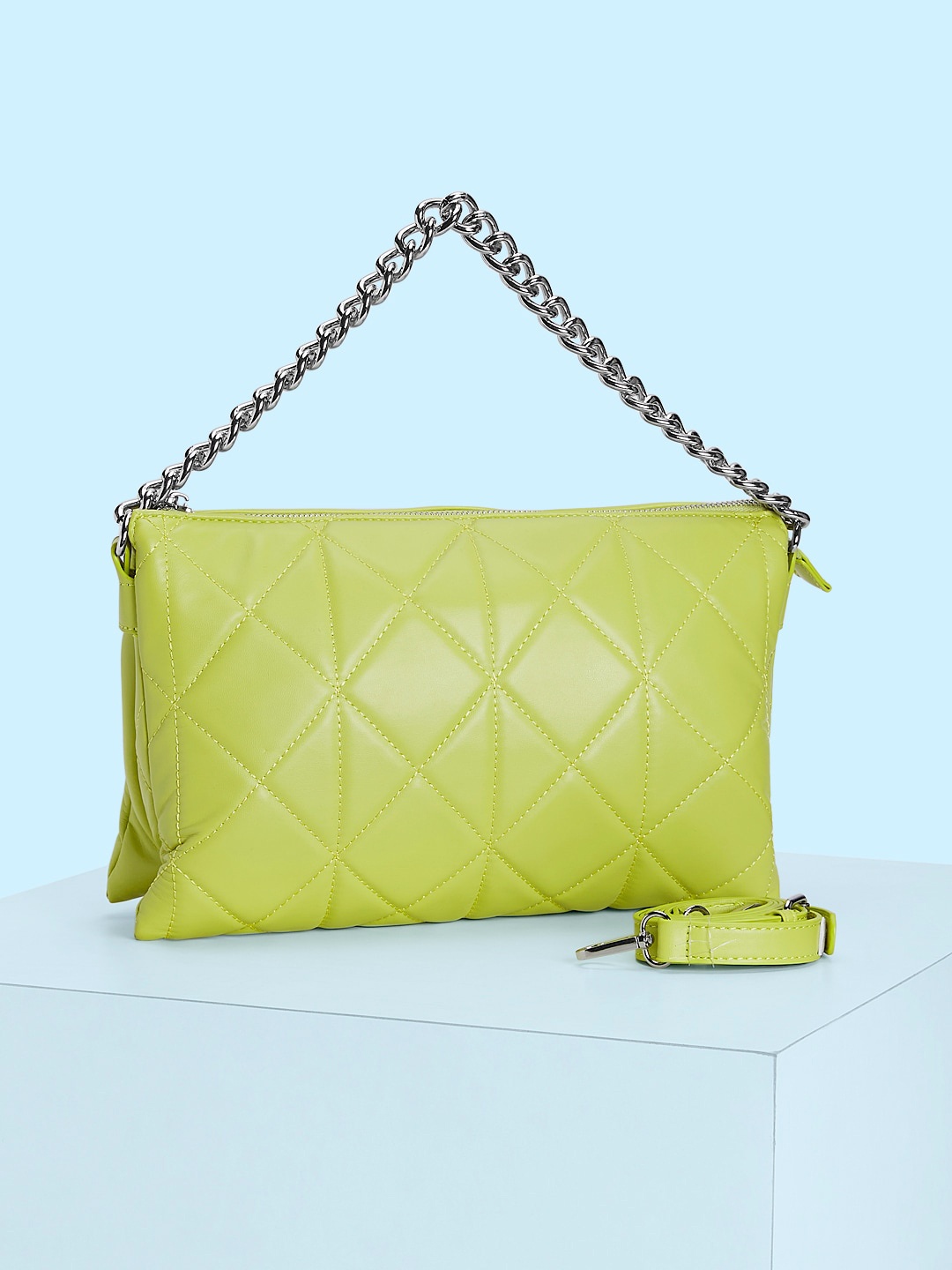 Forever Glam by Pantaloons Textured PU Structured Handheld Bag with Quilted, Lime green
Forever Glam by Pantaloons Textured PU Structured Handheld Bag with Quilted, Lime green