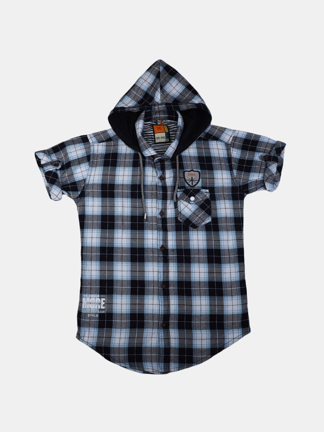 V-Mart Boys Classic Tartan Checked Hooded Roll Up Sleeves Cotton Casual Shirt, Navy blue
V-Mart Boys Classic Tartan Checked Hooded Roll Up Sleeves Cotton Casual Shirt, Navy blue