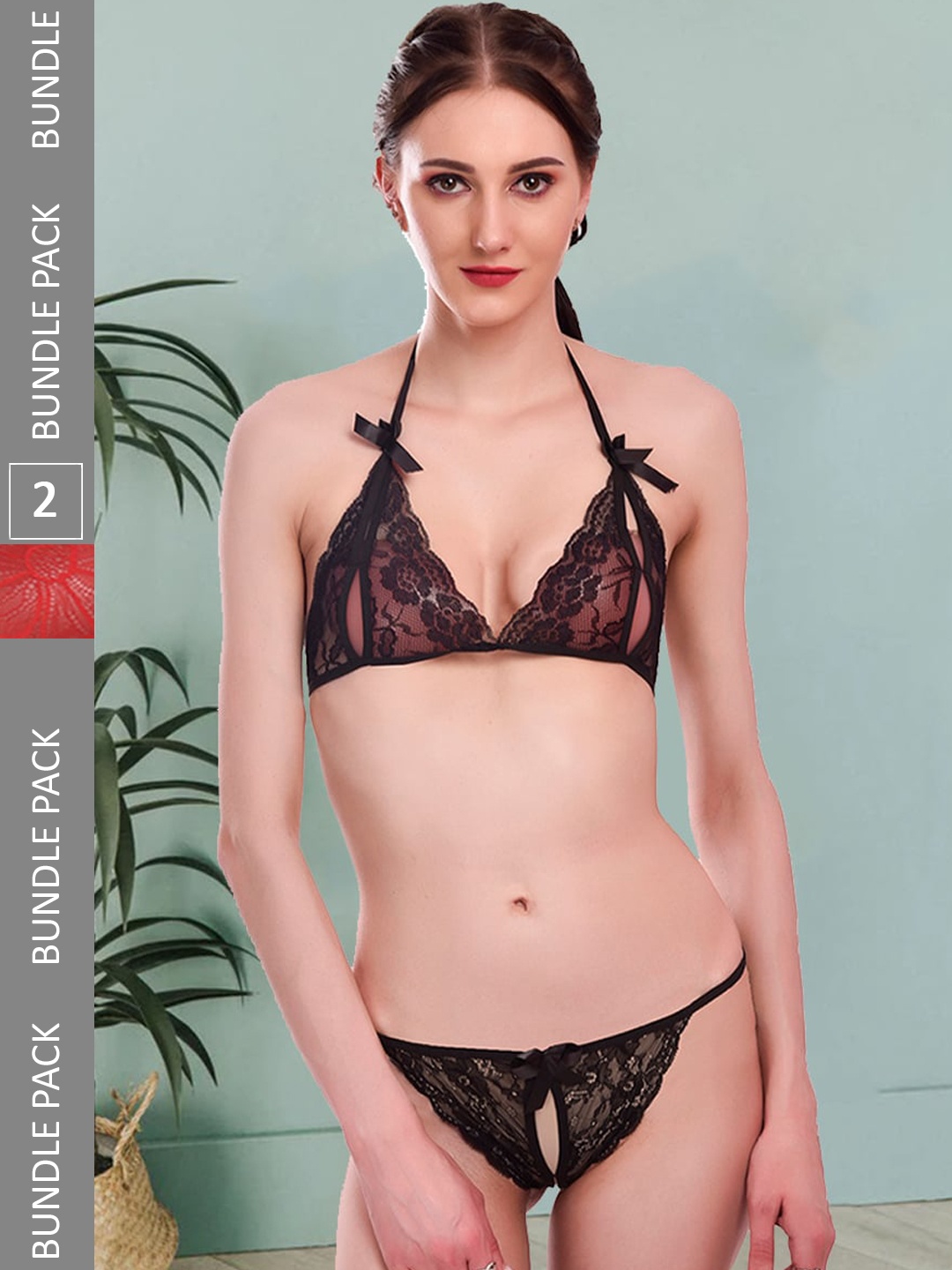 Fleurt Pack Of 2 Self-Design Non Padded Lingerie Set- Fleurt-Set-206-BK-208-NEW-RD-S, Black
Fleurt Pack Of 2 Self-Design Non Padded Lingerie Set- Fleurt-Set-206-BK-208-NEW-RD-S, Black