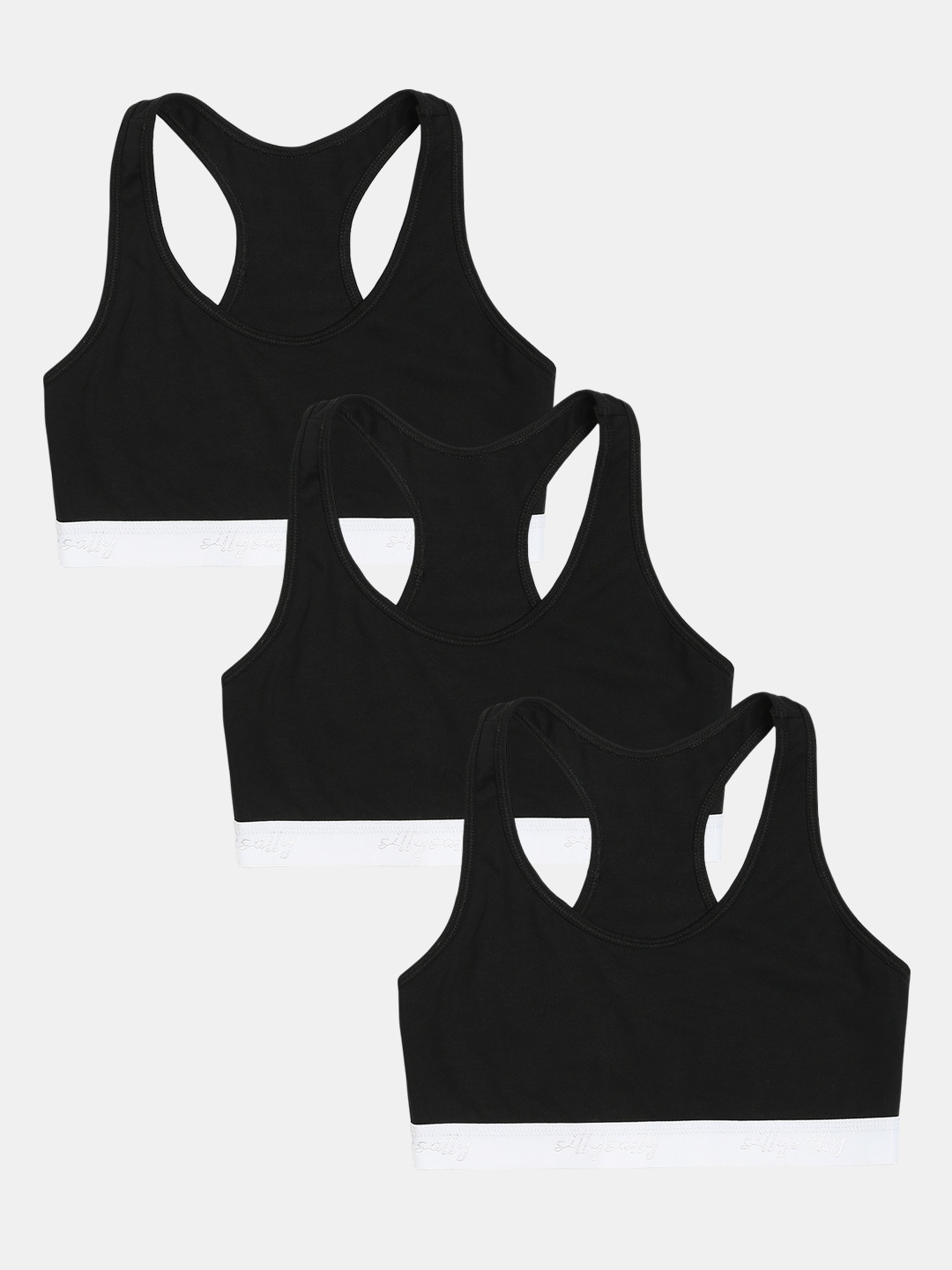 Sillysally Pack Of 3 Double Layer Full Coverage Non Padded Non Wired Sports Bra, Black
Sillysally Pack Of 3 Double Layer Full Coverage Non Padded Non Wired Sports Bra, Black