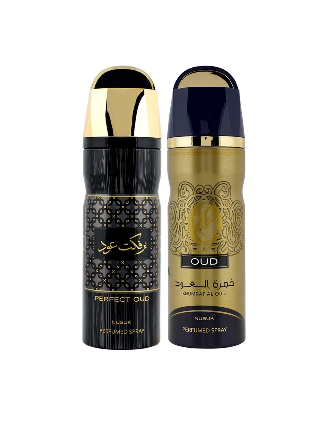 NUSUK Men Set of 2 Long Lasting Deodorants 200 ml Each - Perfect Oud & Khumrat Al Oud, Gold
NUSUK Men Set of 2 Long Lasting Deodorants 200 ml Each - Perfect Oud & Khumrat Al Oud, Gold