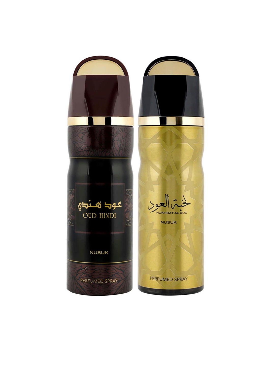 NUSUK Men Set of 2 Premium Deodorants- Oud hindi & Nukhbat Al Oud - 200ml Each, Black
NUSUK Men Set of 2 Premium Deodorants- Oud hindi & Nukhbat Al Oud - 200ml Each, Black