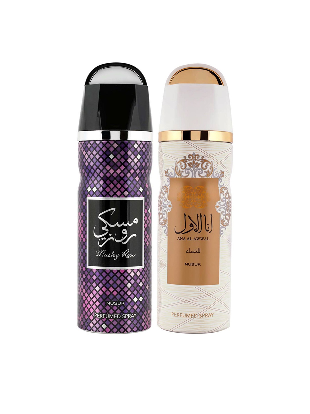 NUSUK Women Set of 2 Long Lasting Deodorants 200 ml Each - Oud Khas & Khumrat Al Oud, Purple
NUSUK Women Set of 2 Long Lasting Deodorants 200 ml Each - Oud Khas & Khumrat Al Oud, Purple
