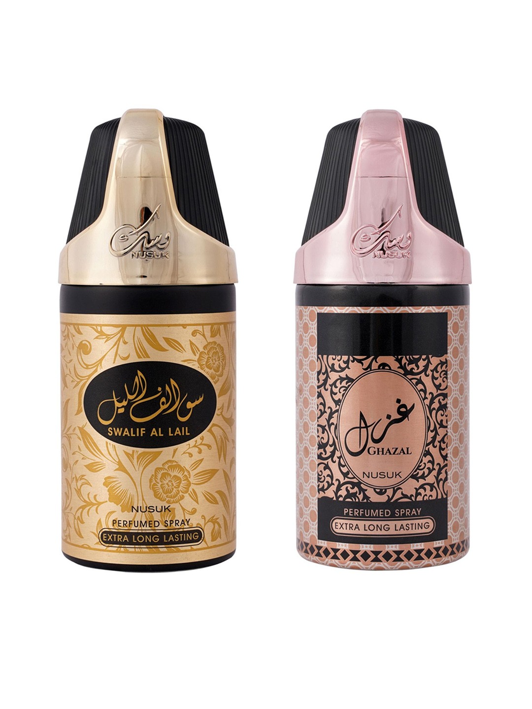 NUSUK Women Set Of 2 Long Lasting Deodorants 250ml Each - Ghazal & Swalif Al Lail, Gold
NUSUK Women Set Of 2 Long Lasting Deodorants 250ml Each - Ghazal & Swalif Al Lail, Gold
