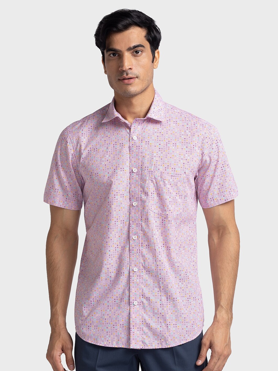 ColorPlus Geometric Printed Long Sleeves Organic Cotton Tailored Fit Casual Shirt, Lavender
ColorPlus Geometric Printed Long Sleeves Organic Cotton Tailored Fit Casual Shirt, Lavender