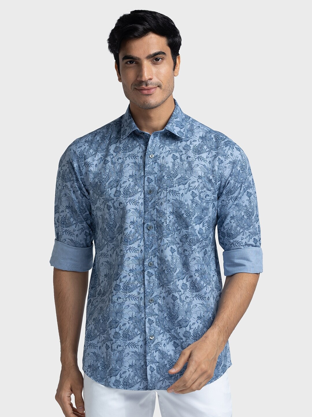 ColorPlus Plus Size Floral Printed Tailored Fit Organic Cotton Casual Shirt, Blue
ColorPlus Plus Size Floral Printed Tailored Fit Organic Cotton Casual Shirt, Blue