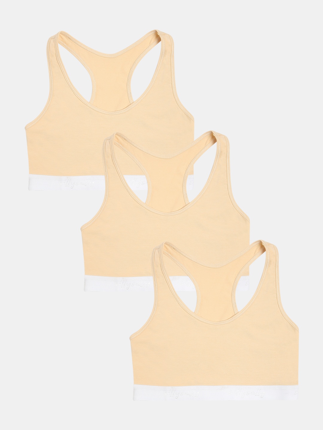 Sillysally Girls Pack Of 3 Non Padded Non Wired All Day Comfort Sports Beginners Bra, Beige
Sillysally Girls Pack Of 3 Non Padded Non Wired All Day Comfort Sports Beginners Bra, Beige
