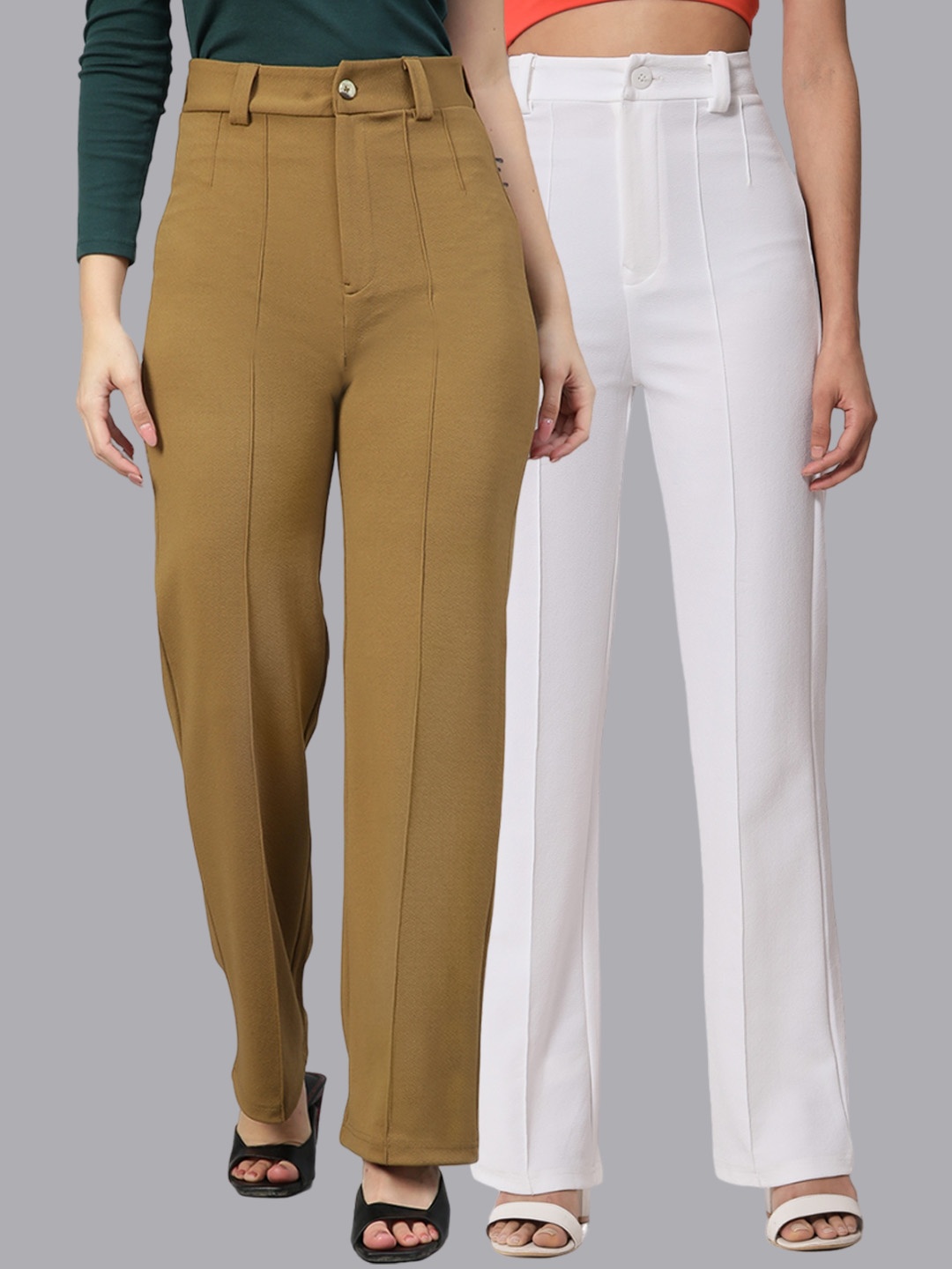 Kotty Women Multicoloured Relaxed Straight Leg Straight Fit High-Rise Easy Wash Trousers, Multi
Kotty Women Multicoloured Relaxed Straight Leg Straight Fit High-Rise Easy Wash Trousers, Multi