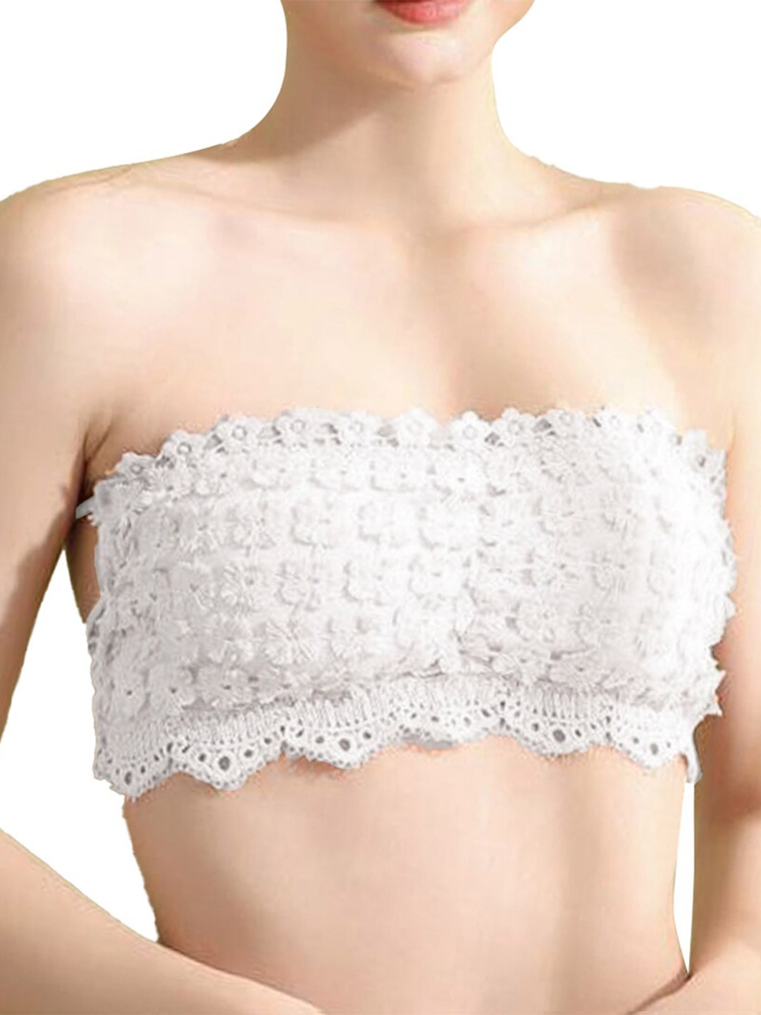 Krelin Self Design Nylon Lightly Padded Seamless All Day Comfort Strapless Bralette Bra, White
Krelin Self Design Nylon Lightly Padded Seamless All Day Comfort Strapless Bralette Bra, White