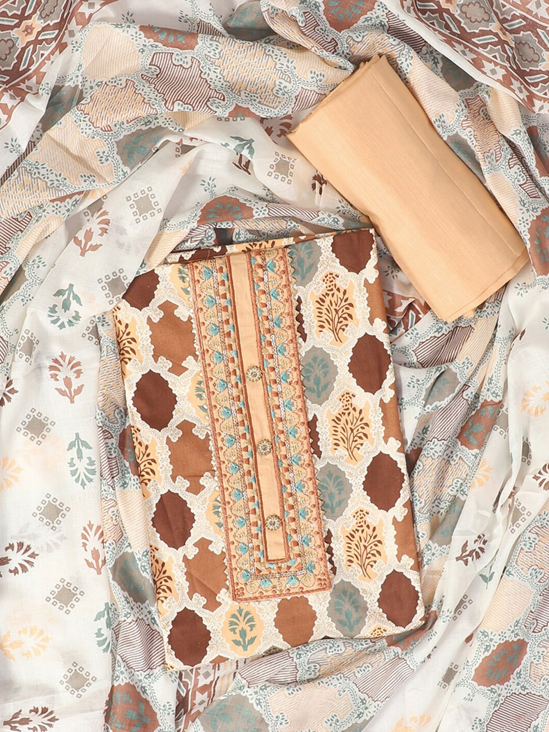 SALWAR STUDIO Ethnic Motif Printed Pure Cotton Gotta Patti Unstitched Dress Material, Orange
SALWAR STUDIO Ethnic Motif Printed Pure Cotton Gotta Patti Unstitched Dress Material, Orange