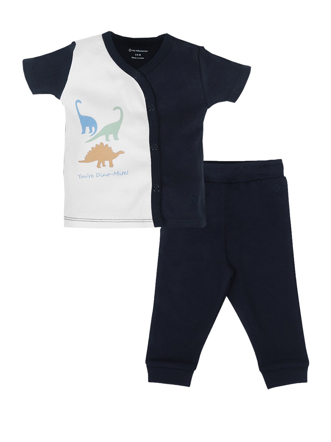 My Milestones Infant Boys Printed Pure Cotton T-shirt with Pyjamas Clothing Set, Navy blue
My Milestones Infant Boys Printed Pure Cotton T-shirt with Pyjamas Clothing Set, Navy blue