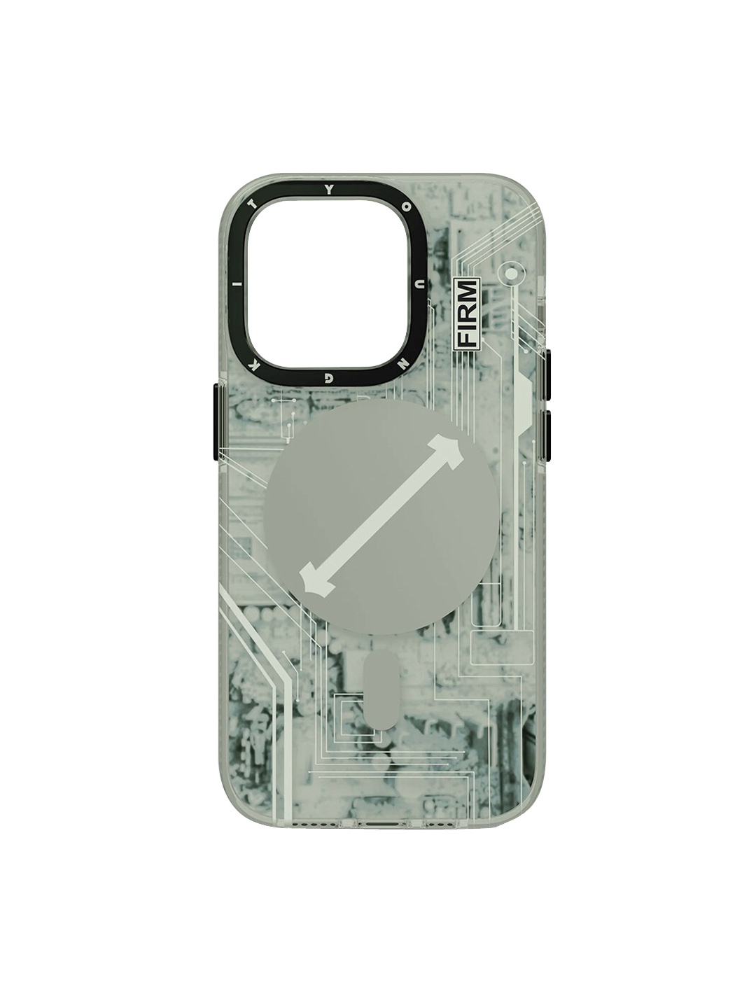 TREEMODA Printed iPhone 14 Mobile Back Case, Grey