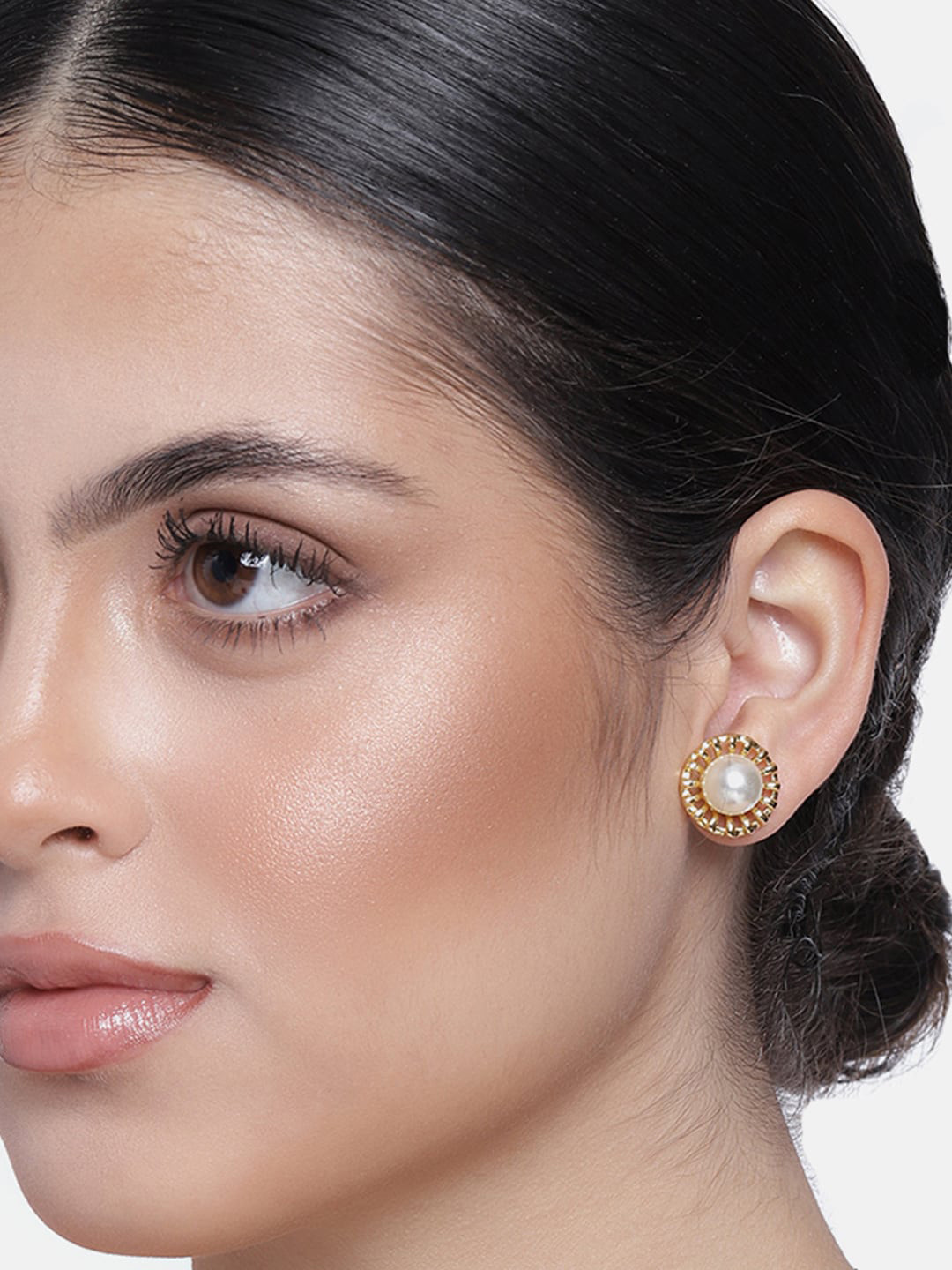 Estele Gold-Plated Floral Studs Earrings, White
Estele Gold-Plated Floral Studs Earrings, White